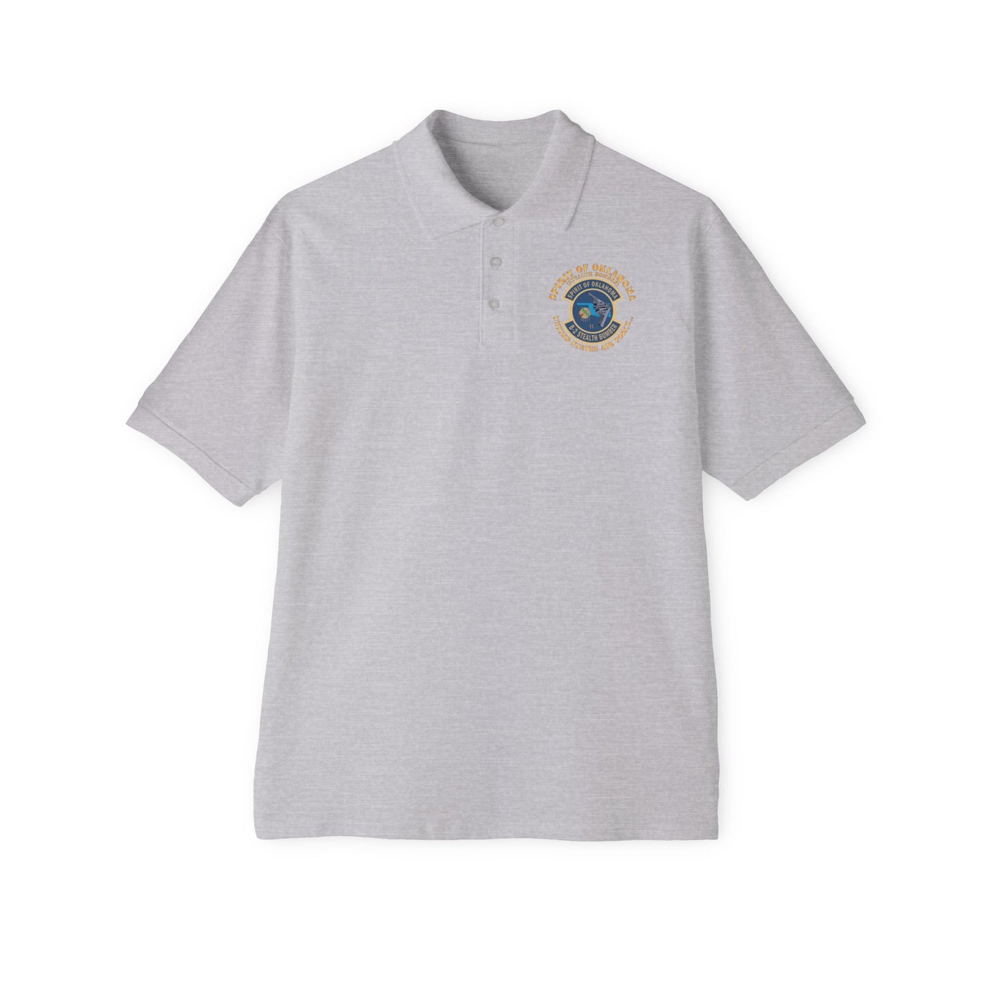 Men's Piqué Polo - USAF - B2 - Spirit of Oklahoma - Stealth Bomber X 300