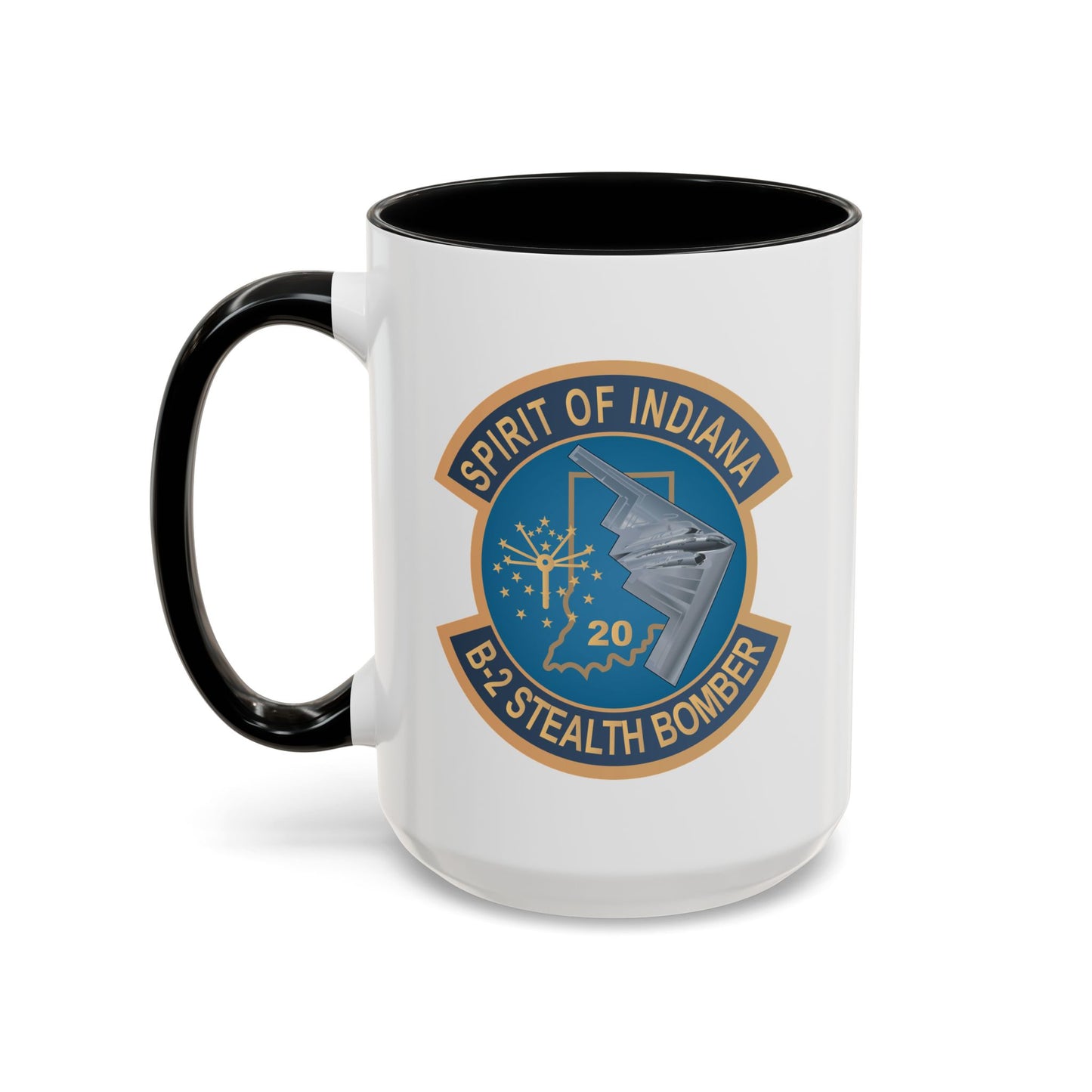 Accent Coffee Mug (11oz & 15oz) - USAF - B2 - Spirit of Indiana - Stealth Bomber wo txt X 300