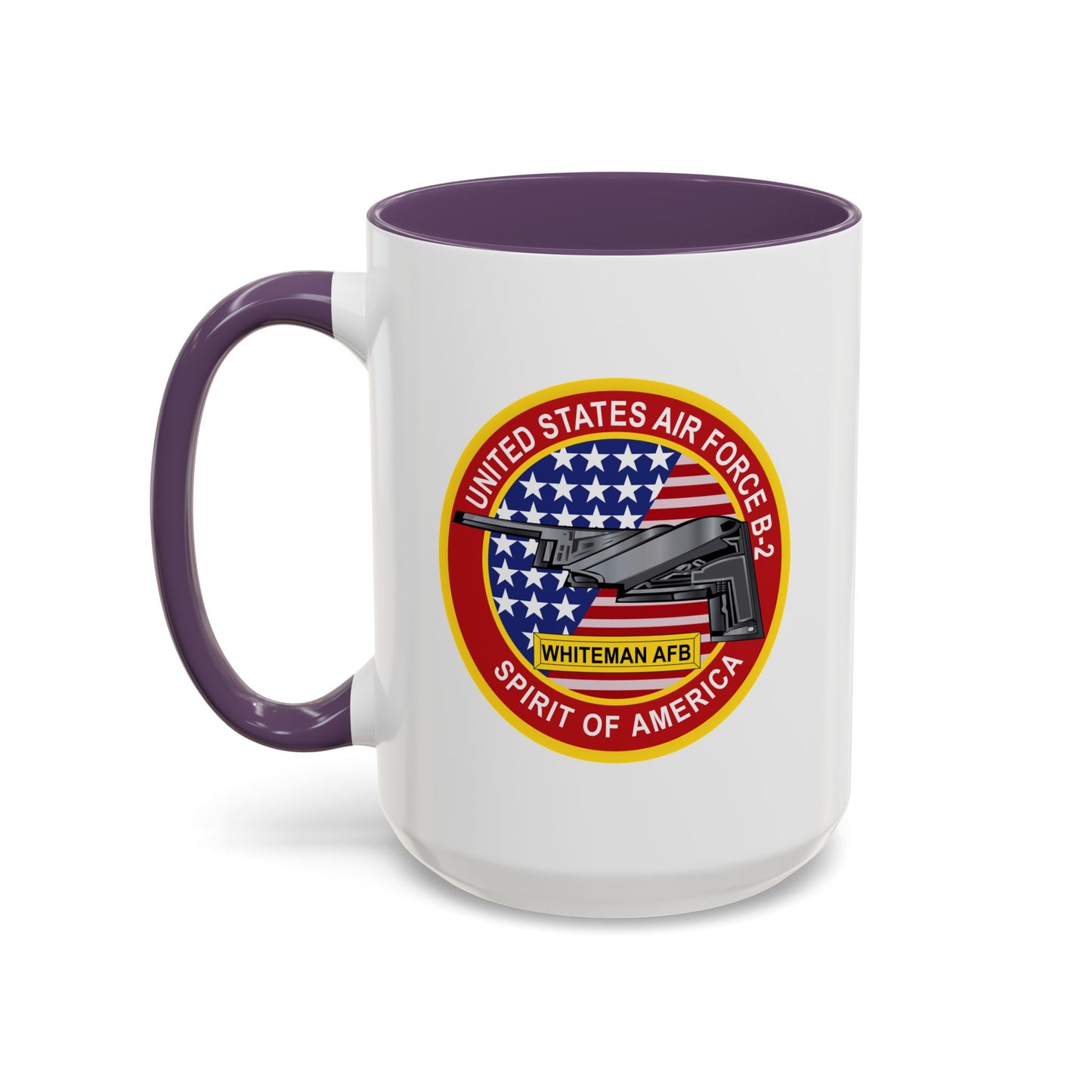 Accent Coffee Mug (11oz & 15oz) - USAF - B2 - Spirit - Stealth Bomber wo Txt