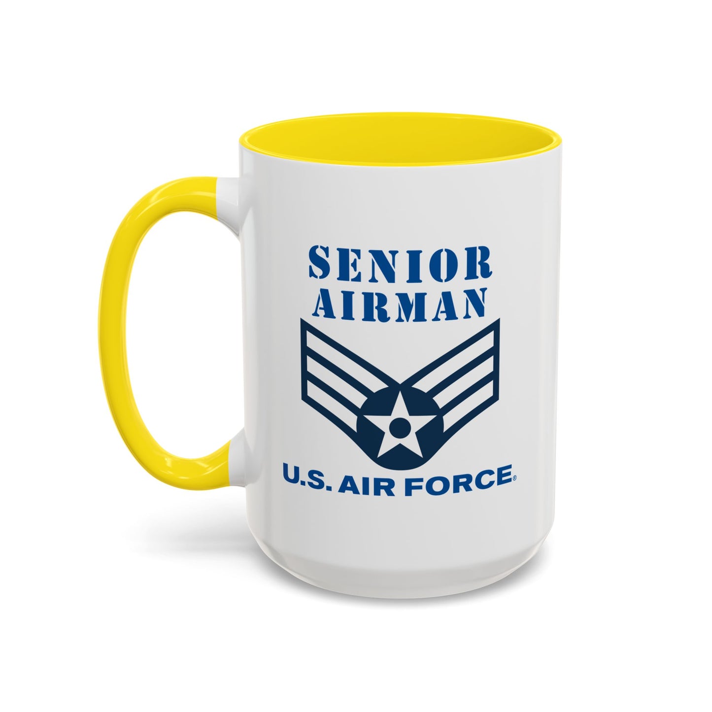 Accent Coffee Mug (11oz & 15oz) - USAF - Senior Airman (E4) - 2020 - US Air Force w Text X 300