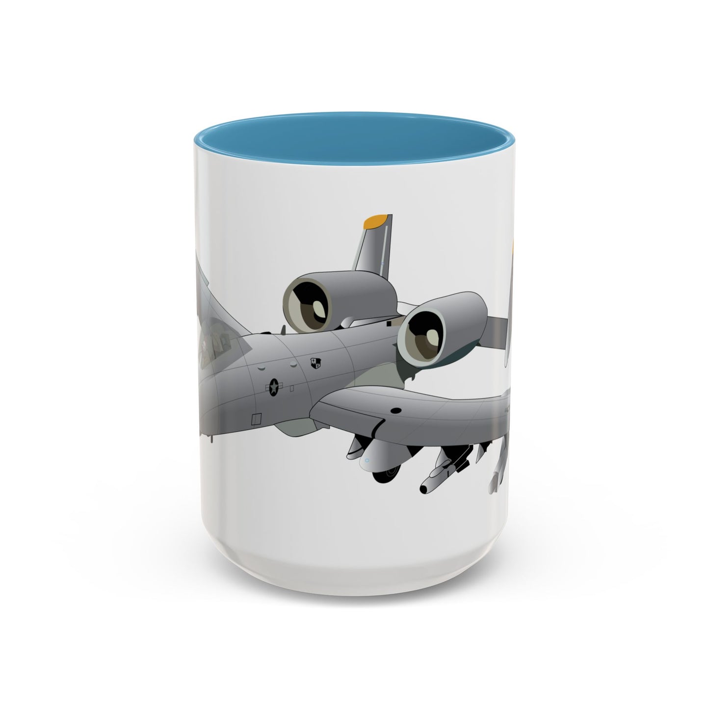 Accent Coffee Mug (11oz & 15oz) - Aircraft - A10 - Front - Top - Oblique X 300