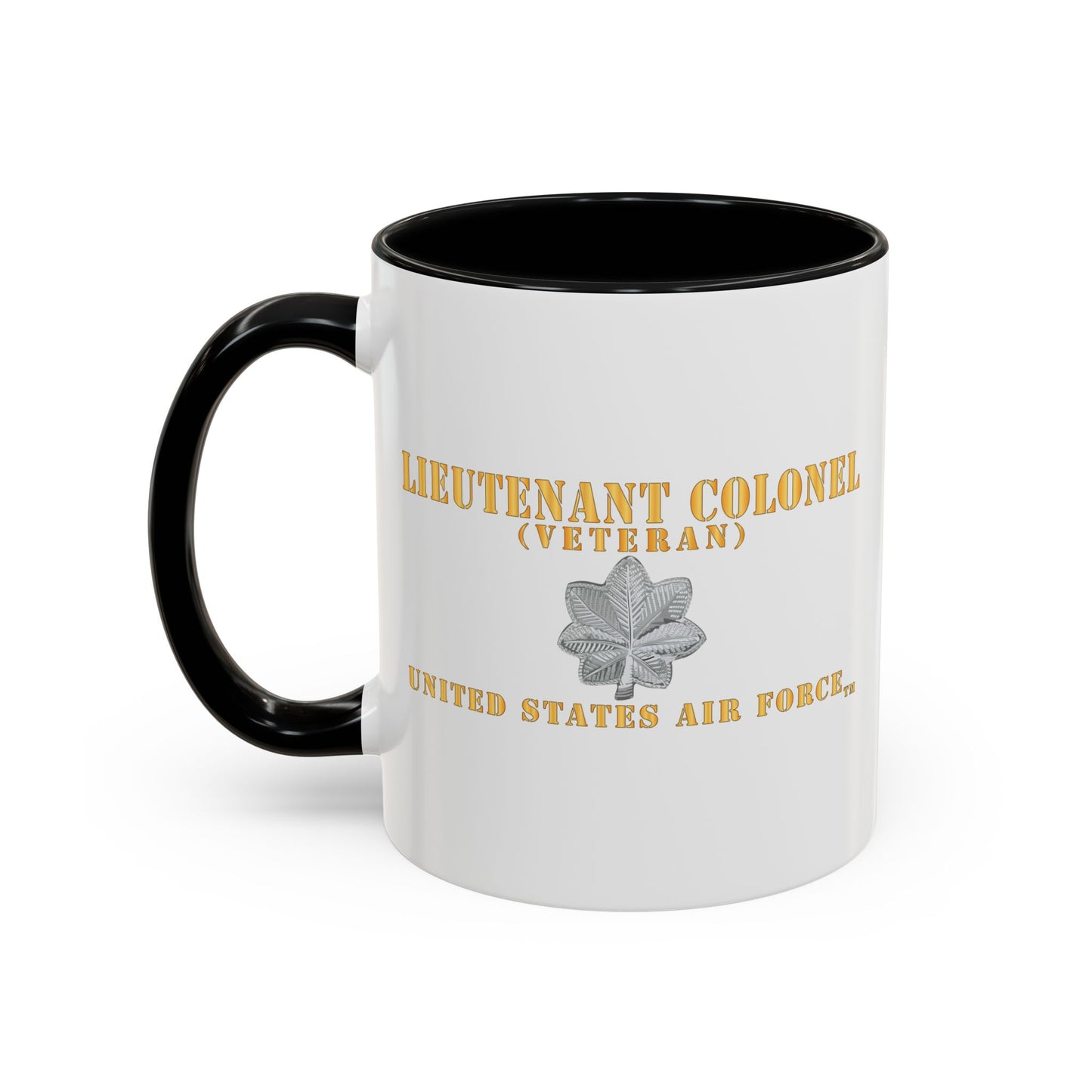 Accent Coffee Mug (11oz & 15oz) - USAF - Lieutenant Colonel - LTC - Veteran - Flat - TM X 300