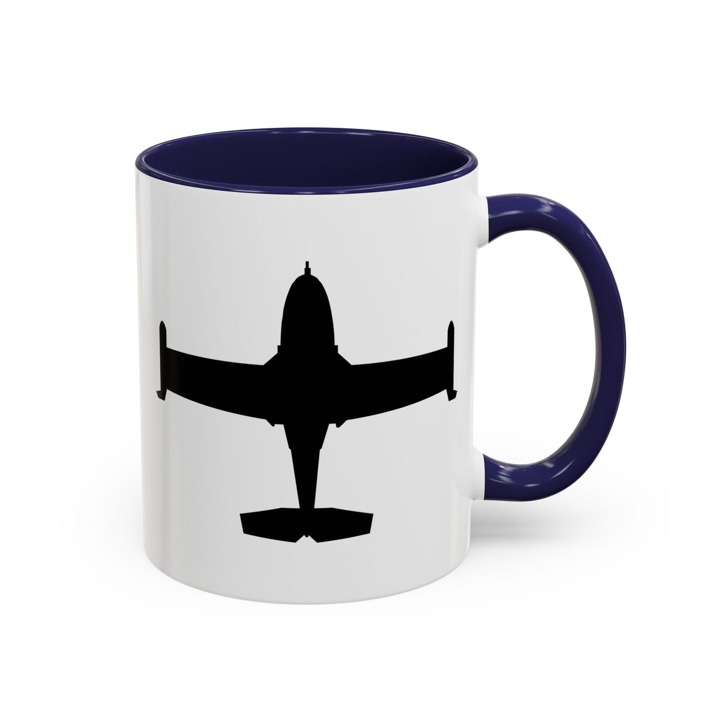 Accent Coffee Mug (11oz & 15oz) - Aircraft - A-37-Trainer - Top - Silhouette X 300