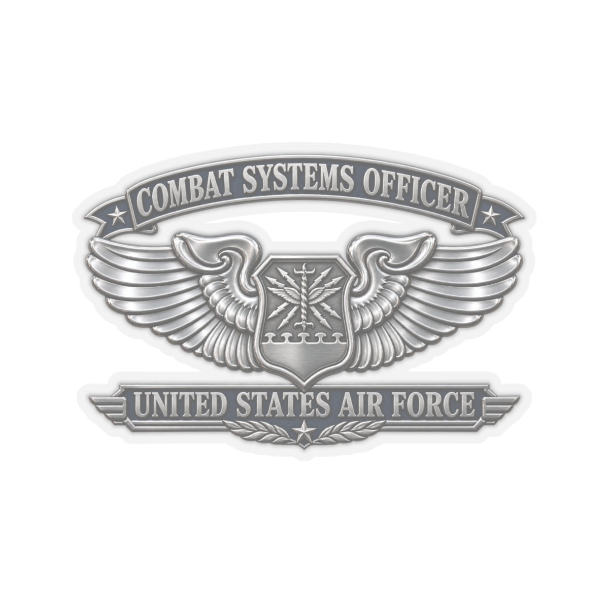 Kiss-Cut Stickers - USAF - Combat Systems Officer Badge - United States Air Force - 3D - Enhanced