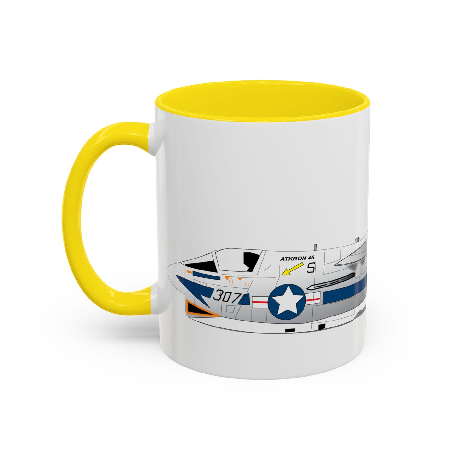 Accent Coffee Mug (11oz & 15oz) - Aircraft - Navy - A-7B Corsair II - Side X 300