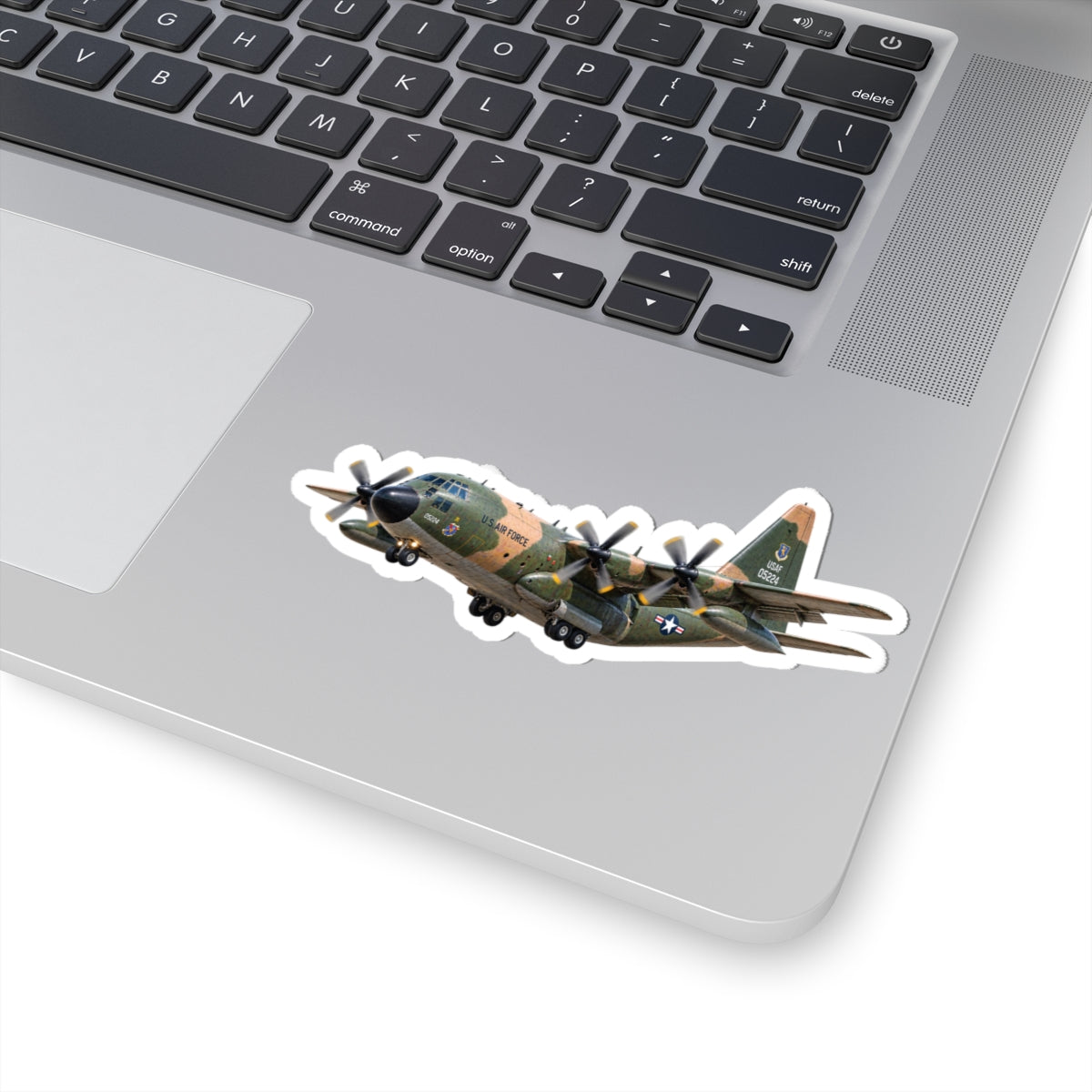 Kiss-Cut Stickers - C-130  Aircraft - Camo - Landing - Approach