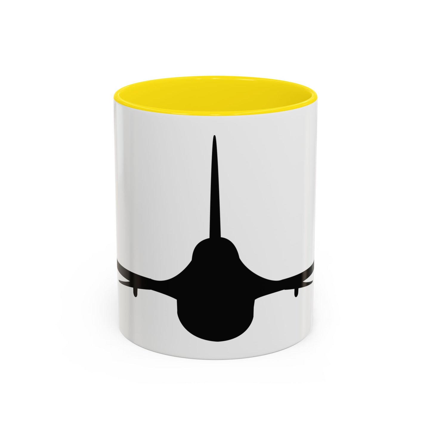 Accent Coffee Mug (11oz & 15oz) - Aircraft - F-16 - Front - Silhouette wo Txt X 300