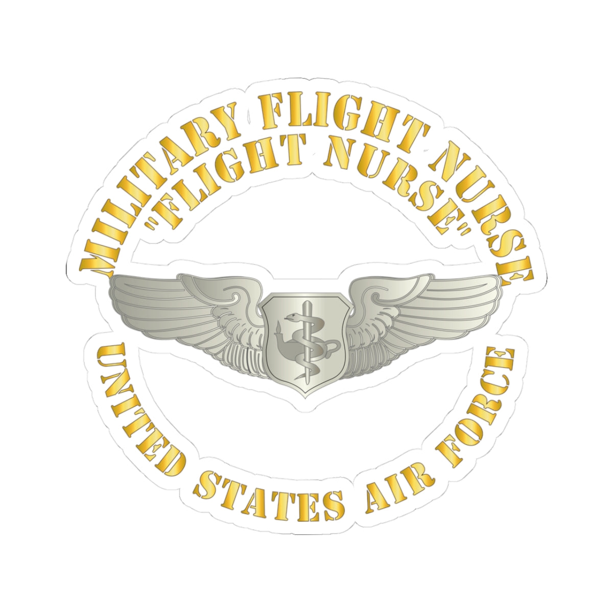 Kiss-Cut Stickers - USAF - Military Flight Nurse - Flight Nurse - Basic