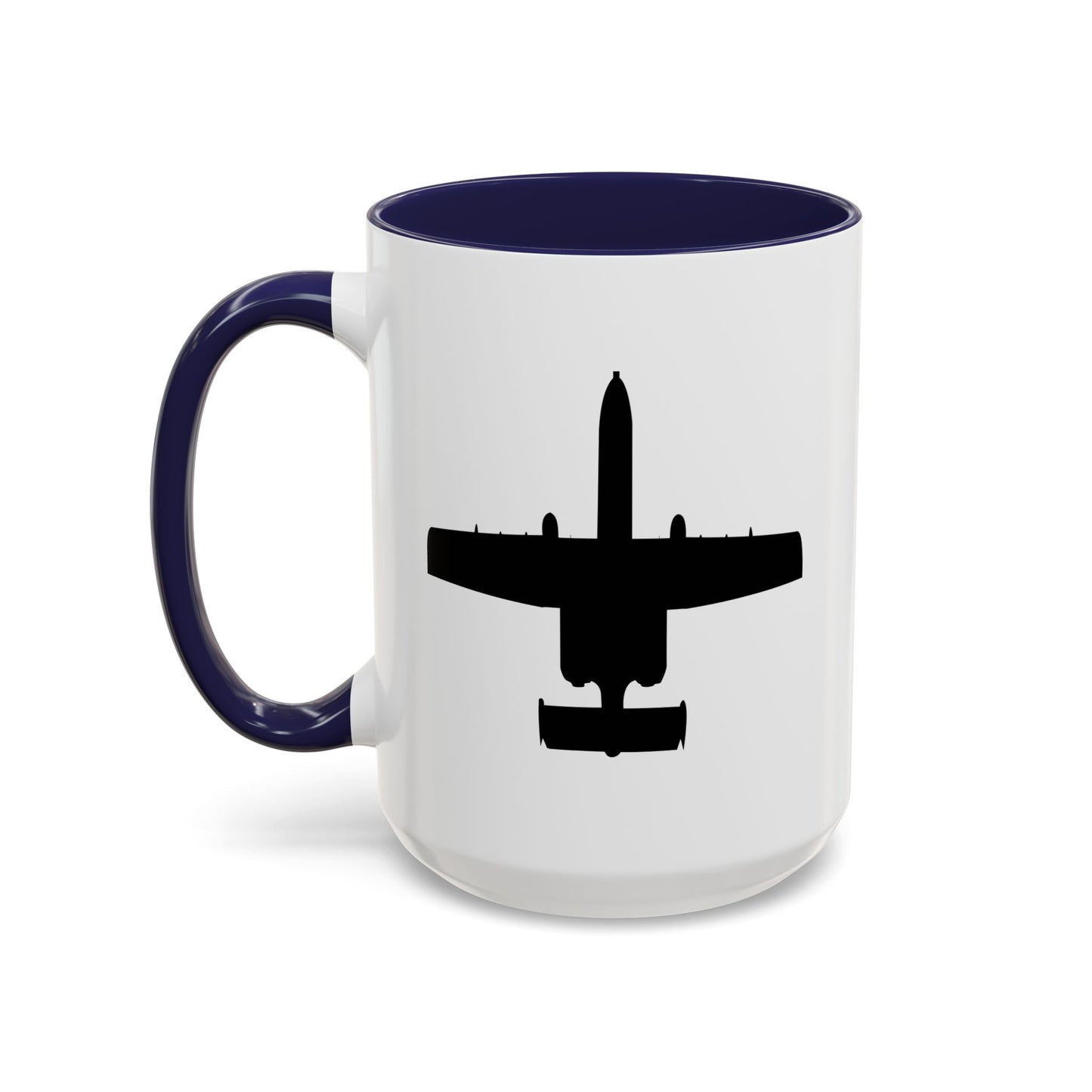 Accent Coffee Mug (11oz & 15oz) - Aircraft - USAF - A-10 Thunderbolt II - Top - Silhouette X 300