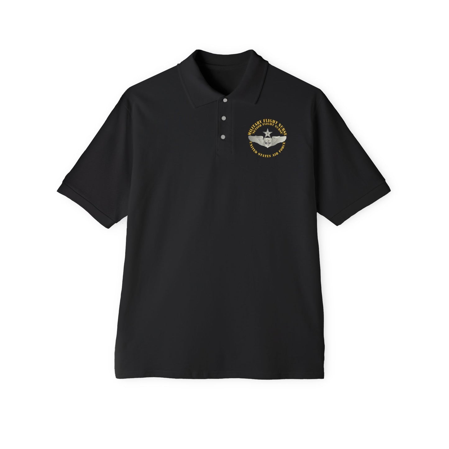 Men's Piqué Polo - USAF - Military Flight Nurse - Flight Nurse - Senior