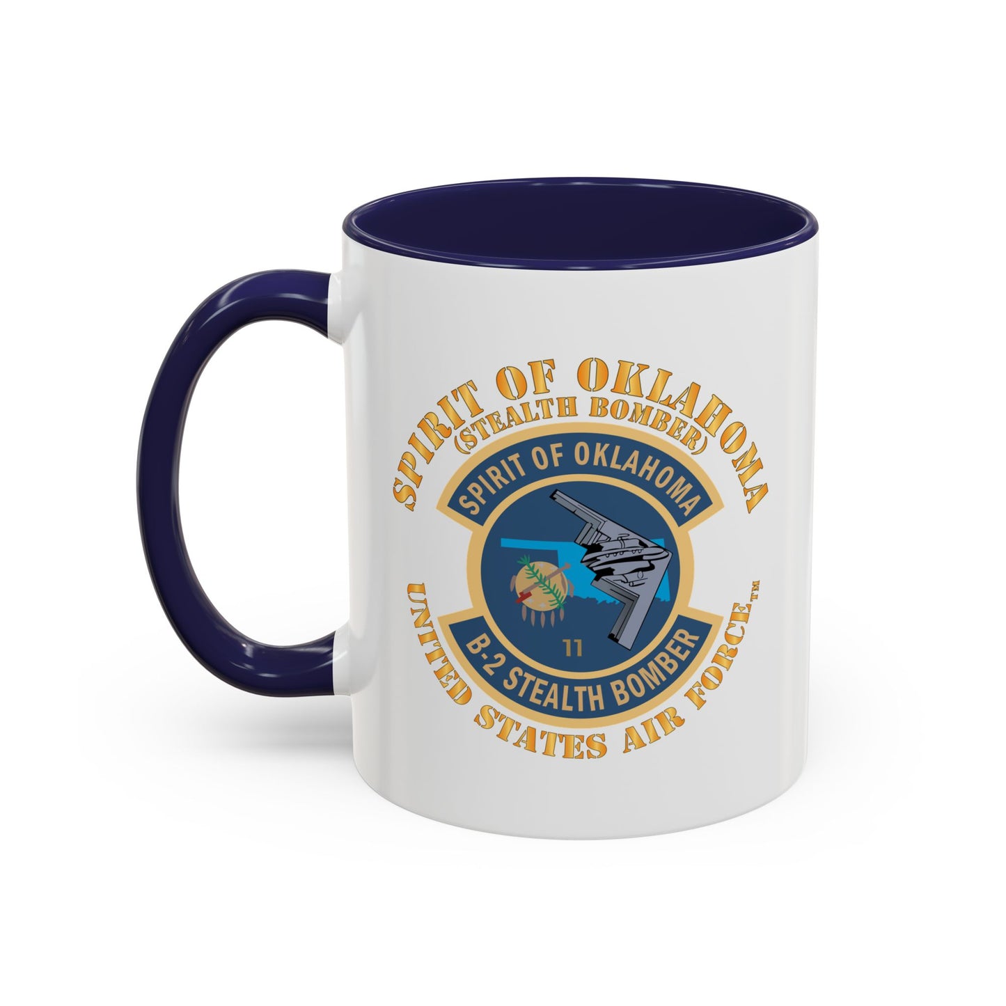 Accent Coffee Mug (11oz & 15oz) - USAF - B2 - Spirit of Oklahoma - Stealth Bomber X 300