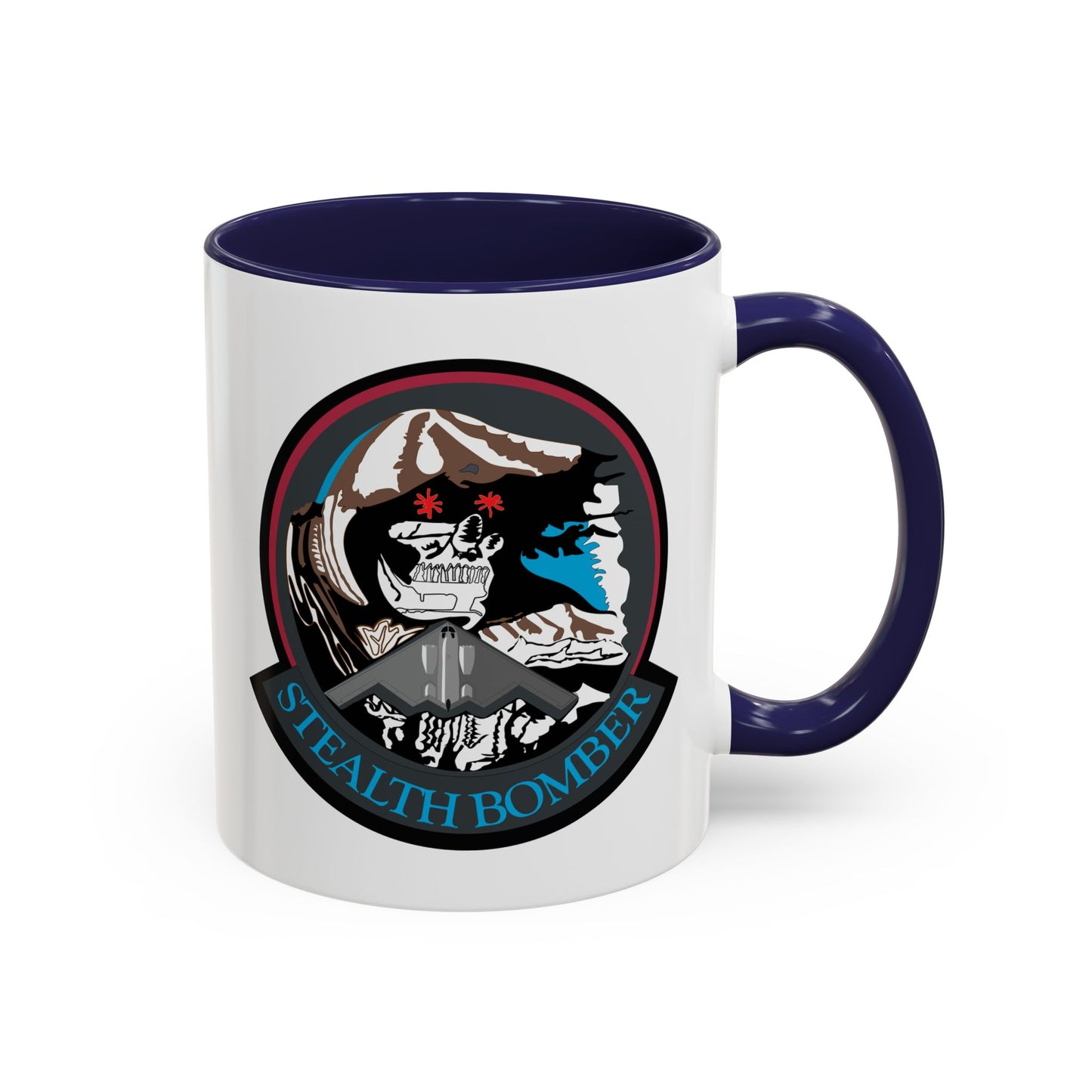 Accent Coffee Mug (11oz & 15oz) - USAF - B2 - Grim Reaper - Stealth Bomber wo txt X 300