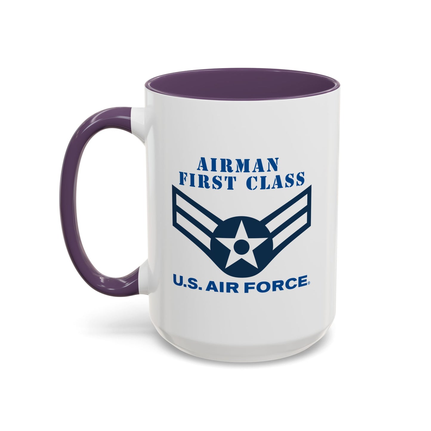 Accent Coffee Mug (11oz & 15oz) - USAF - Airman - First Class (E3) - 2020 - US Air Force w Text X 300