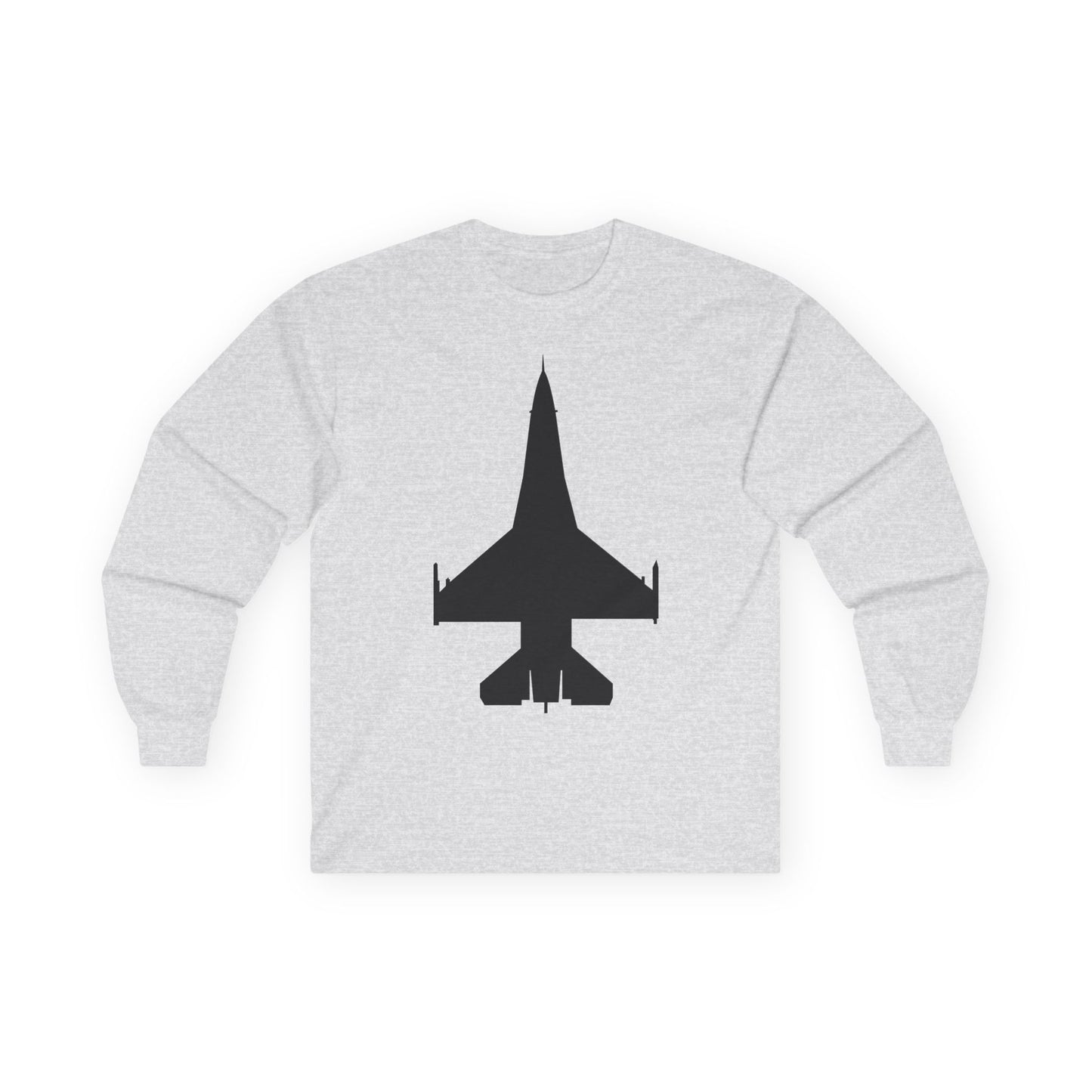 Unisex Ultra Cotton Long Sleeve Tee - Aircraft - F-16 -Top - Black wo Txt X 300