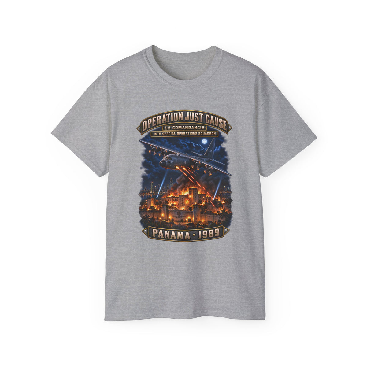 Unisex Ultra Cotton Tee - SOF - 16th SOS - Panama Invasion 1989 - La Comandancia - 3D - Enhanced