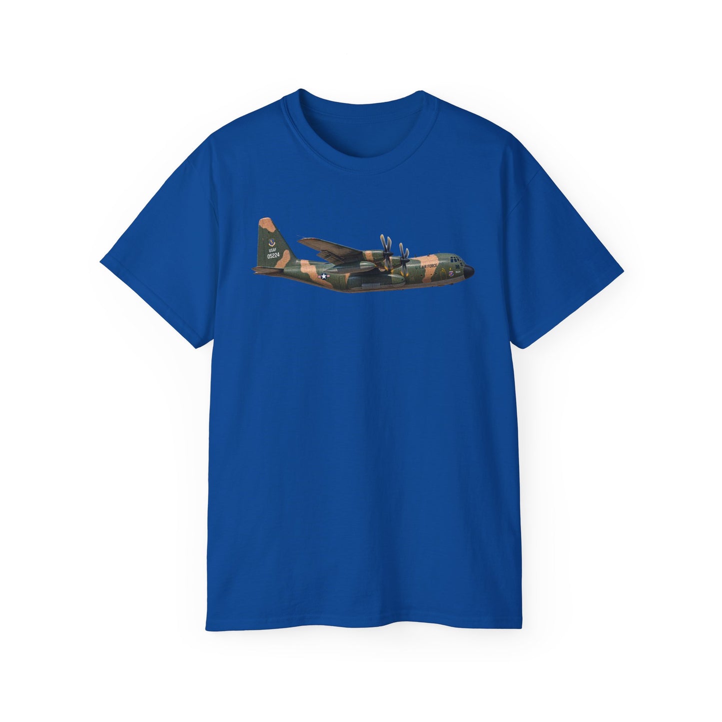 Unisex Ultra Cotton Tee - C-130  Aircraft - Camo - Right Side