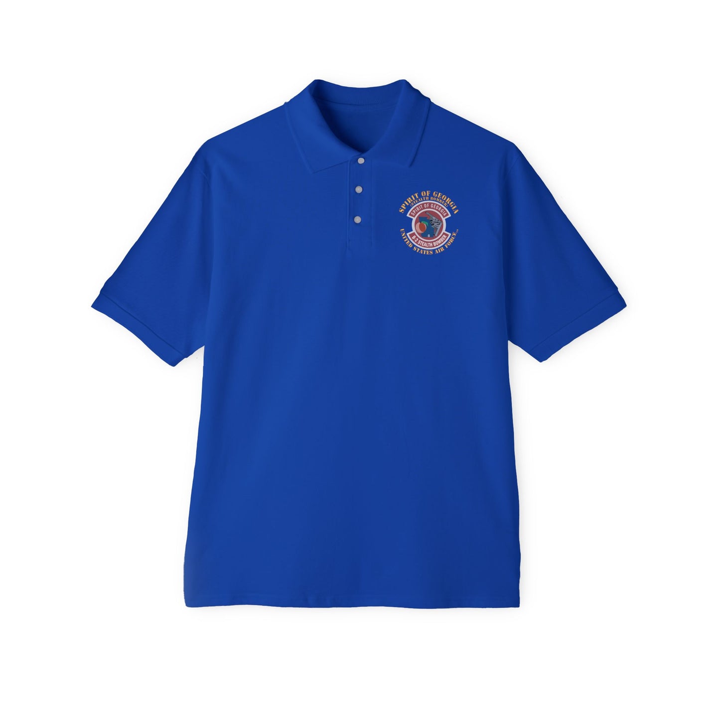 Men's Piqué Polo - USAF - B2 - Spirit of Georgia - Stealth Bomber X 300