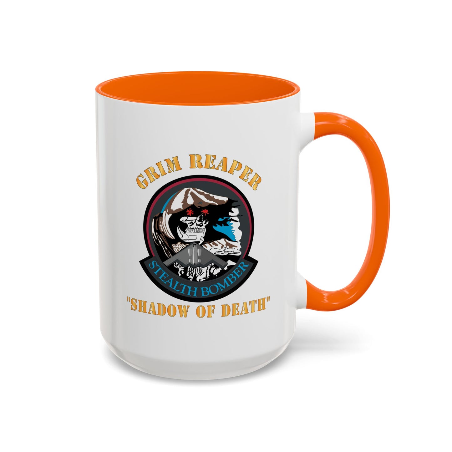 Accent Coffee Mug (11oz & 15oz) - USAF - B2 - Grim Reaper - Stealth Bomber X 300