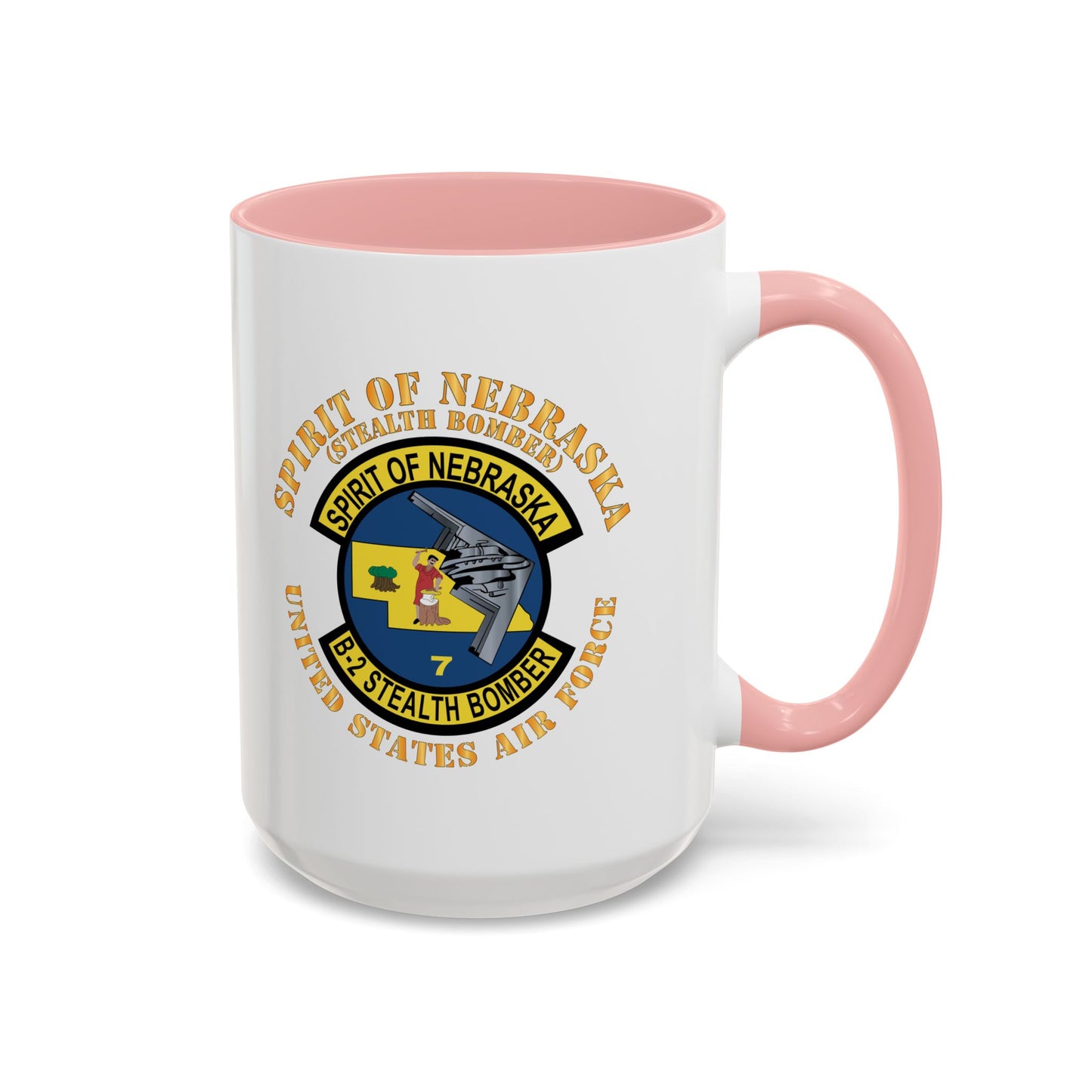 Accent Coffee Mug (11oz & 15oz) - USAF - B2 - Spirit of Nebraska - Stealth Bomber X 300