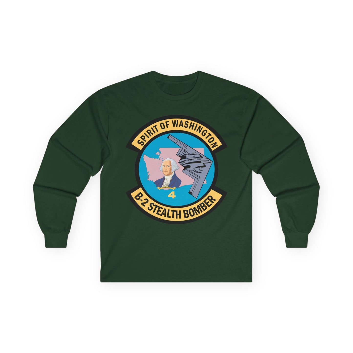 Unisex Ultra Cotton Long Sleeve Tee - USAF - B2 - Spirit of Washington - Stealth Bomber wo txt X 300