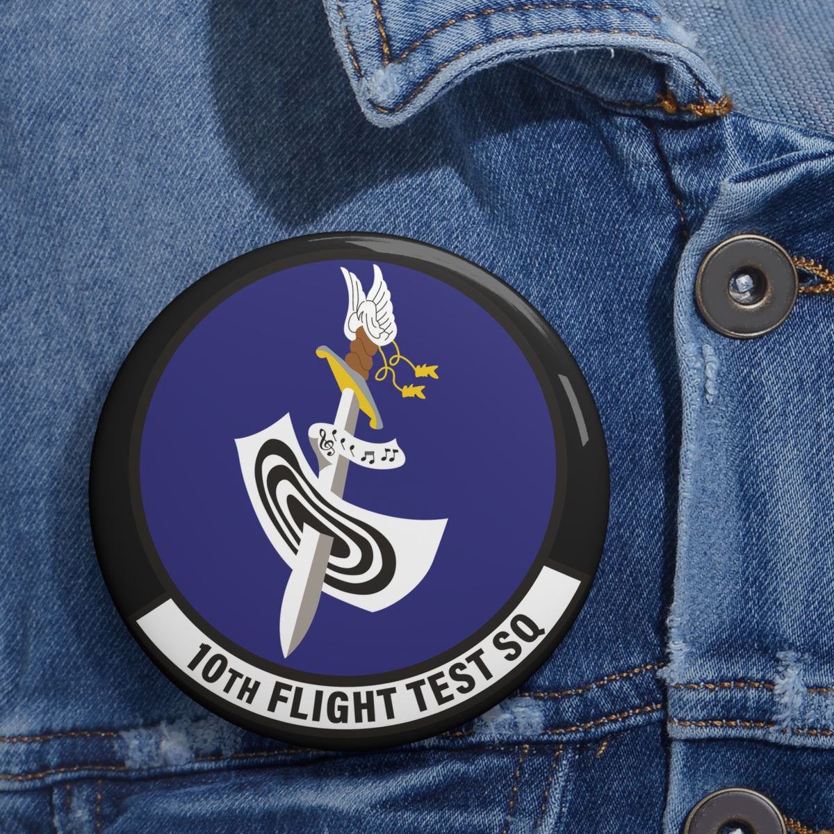 Custom Pin Button - USAF - 10th Flight Test Squadron wo txt