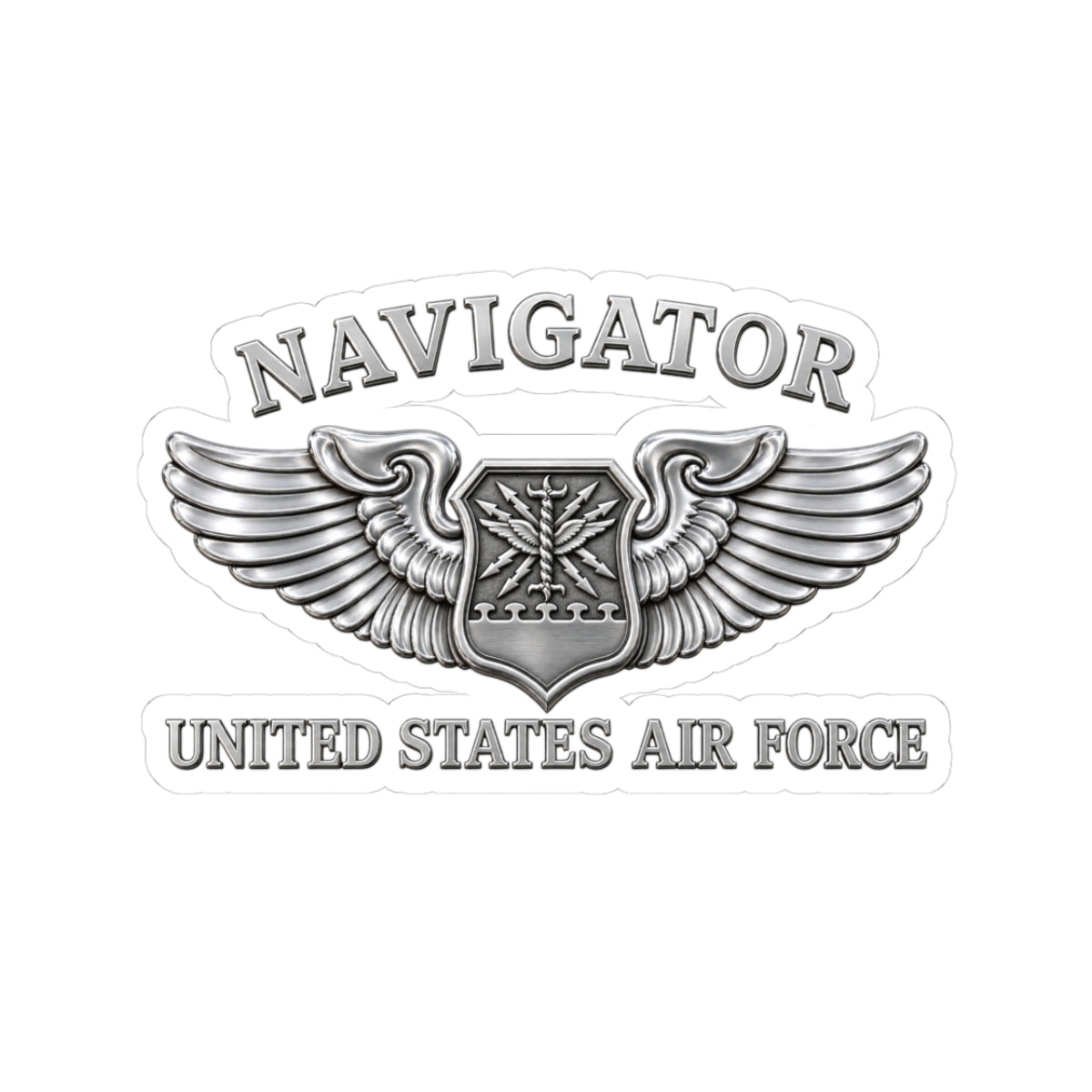 Kiss-Cut Stickers - USAF - Navigator Badge - United States Air Force - 3D - Enhanced