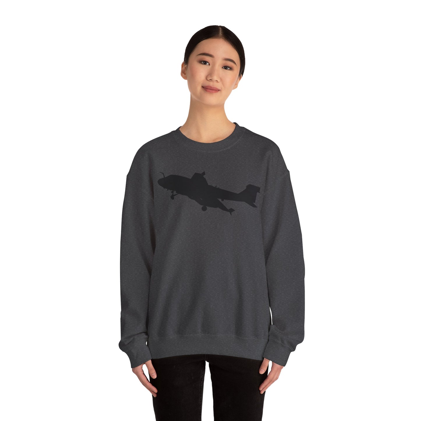 Crewneck Sweatshirt - Aircraft - Navy - A-6A Intruder - Silhouette X 300