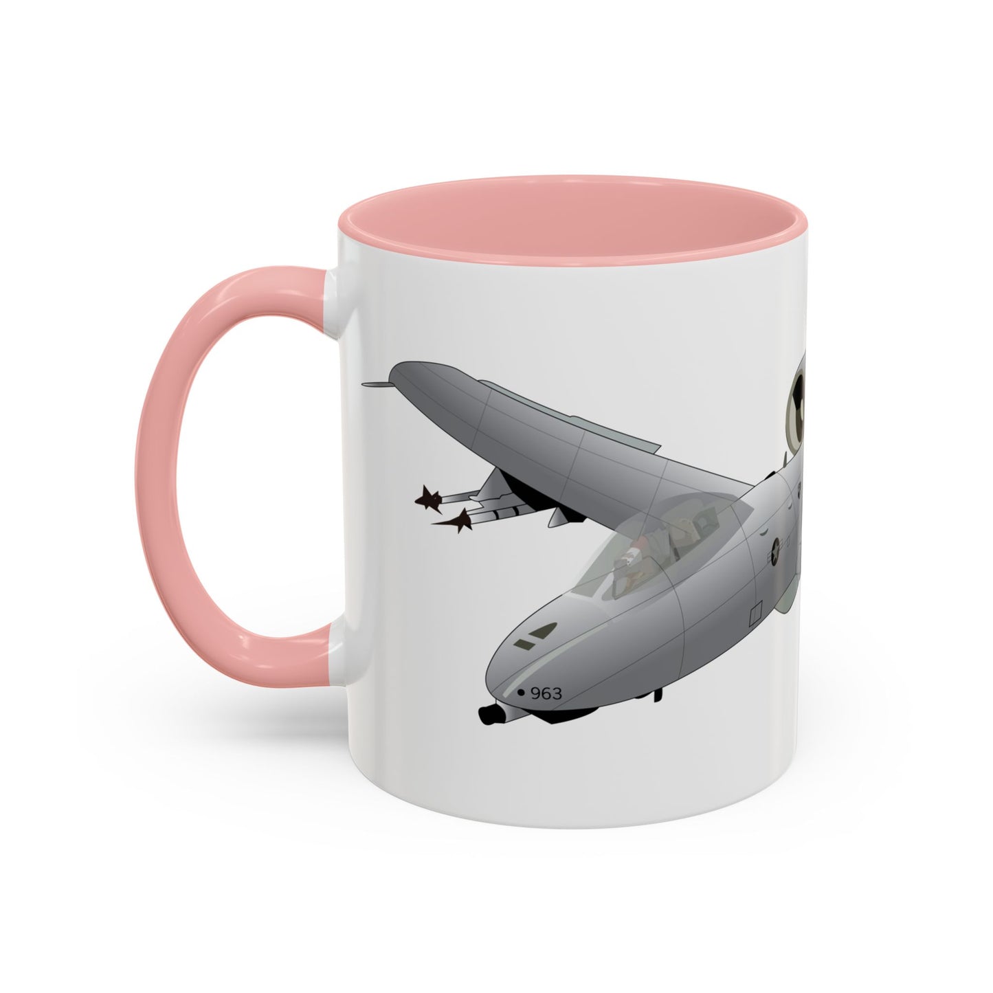 Accent Coffee Mug (11oz & 15oz) - Aircraft - A10 - Front - Top - Oblique X 300