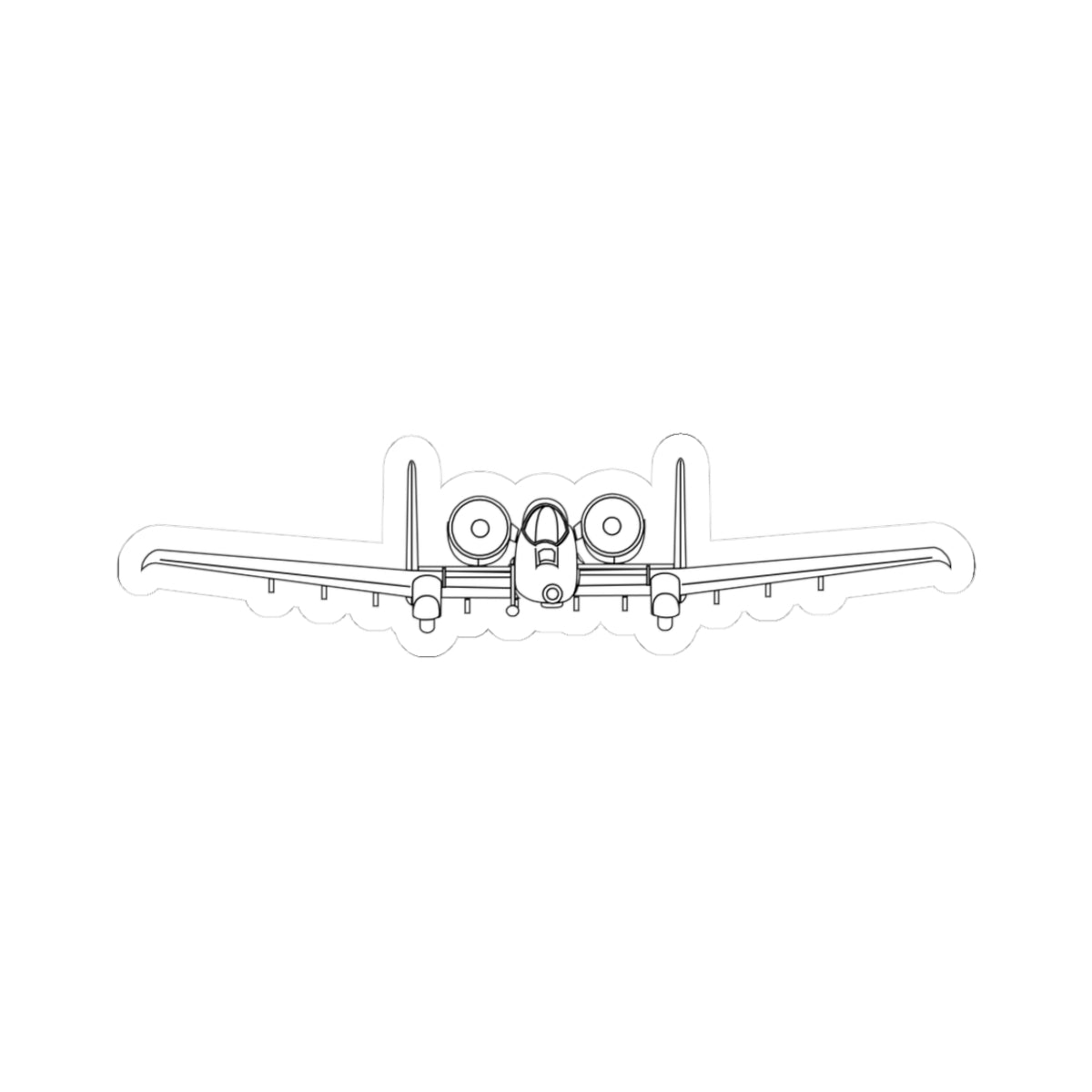 Kiss-Cut Stickers - Aircraft - USAF - A-10 Thunderbolt II - Front - LA X 300