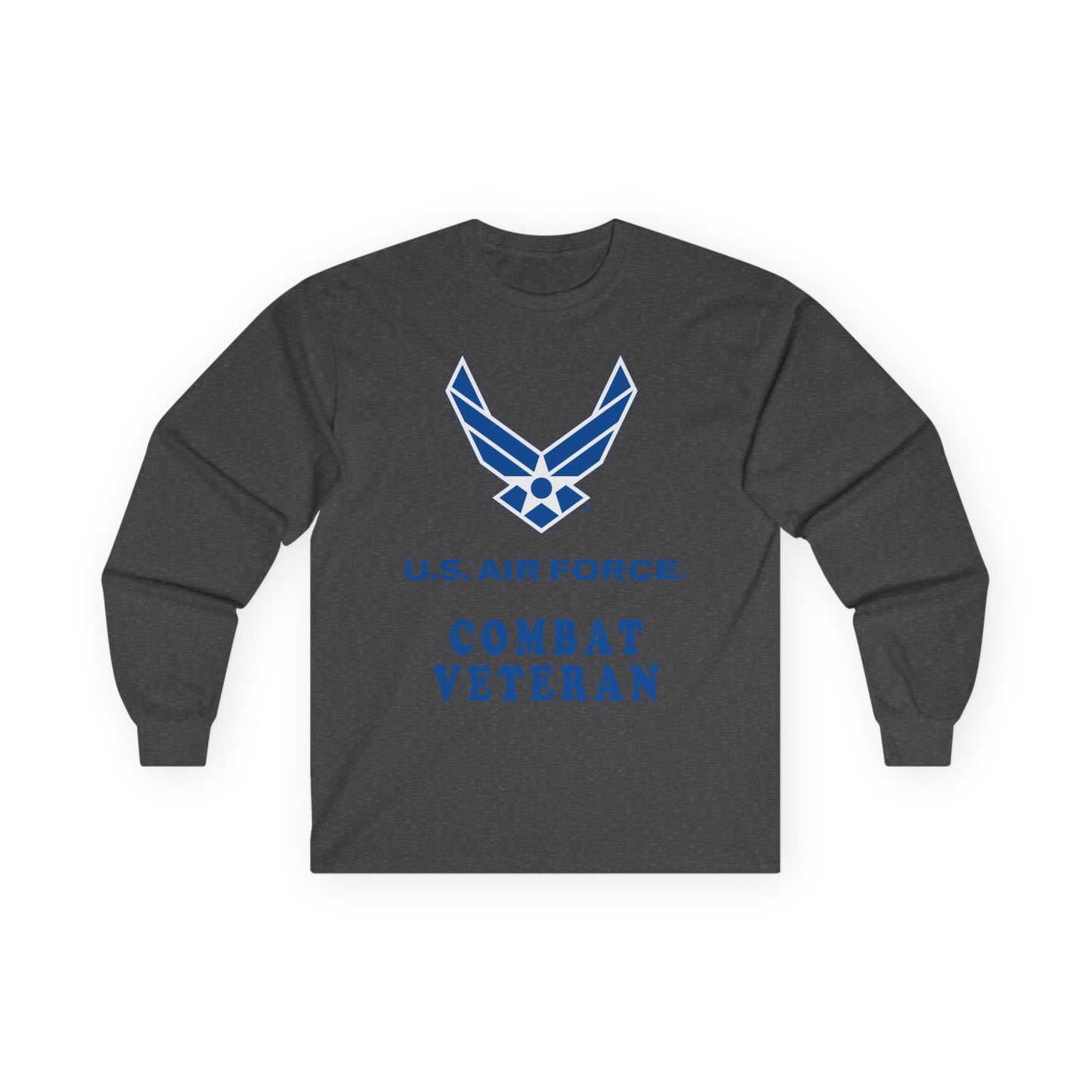 Unisex Ultra Cotton Long Sleeve Tee - USAF - Air Force - Combat Veteran X 300