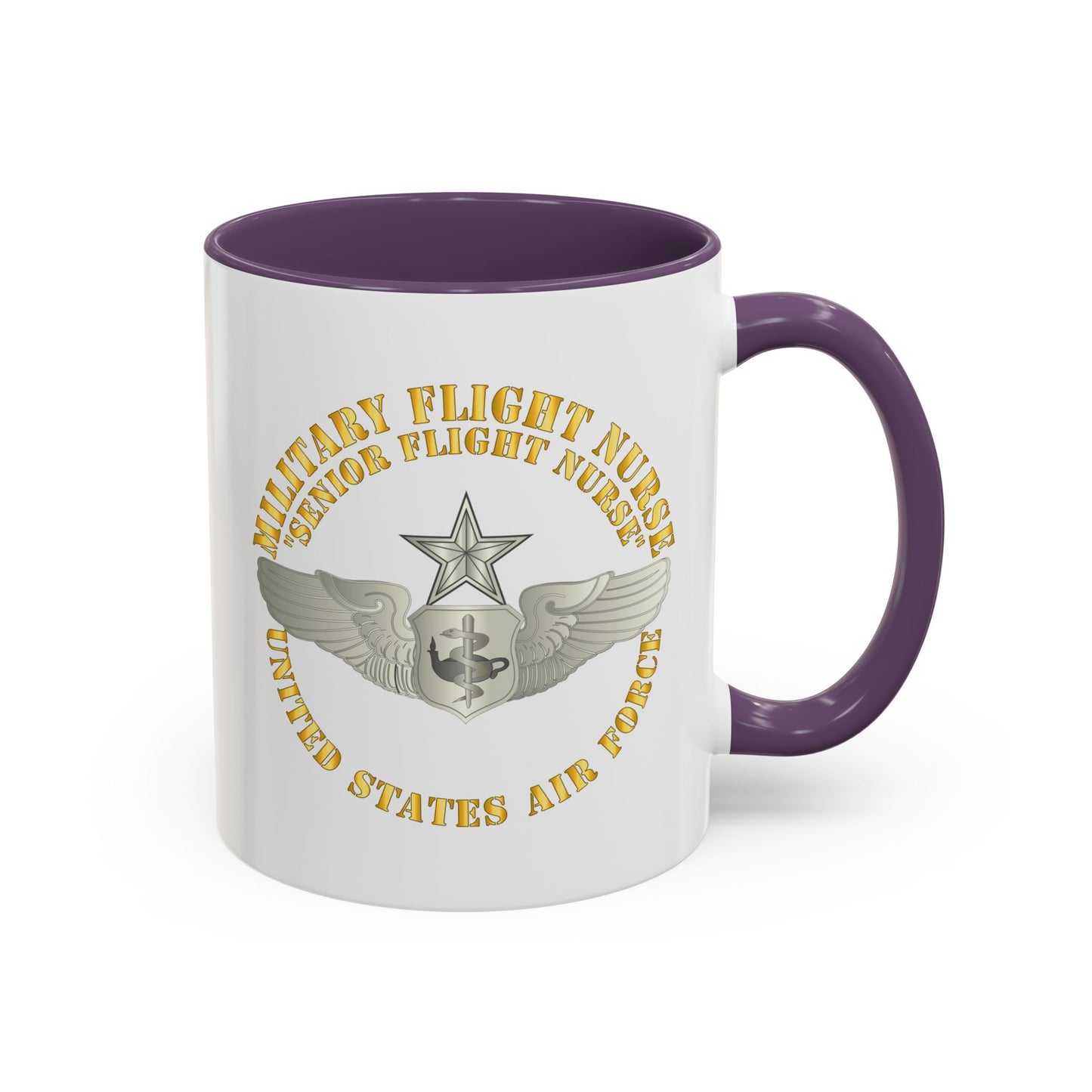 Accent Coffee Mug (11oz & 15oz) - USAF - Military Flight Nurse - Flight Nurse - Senior