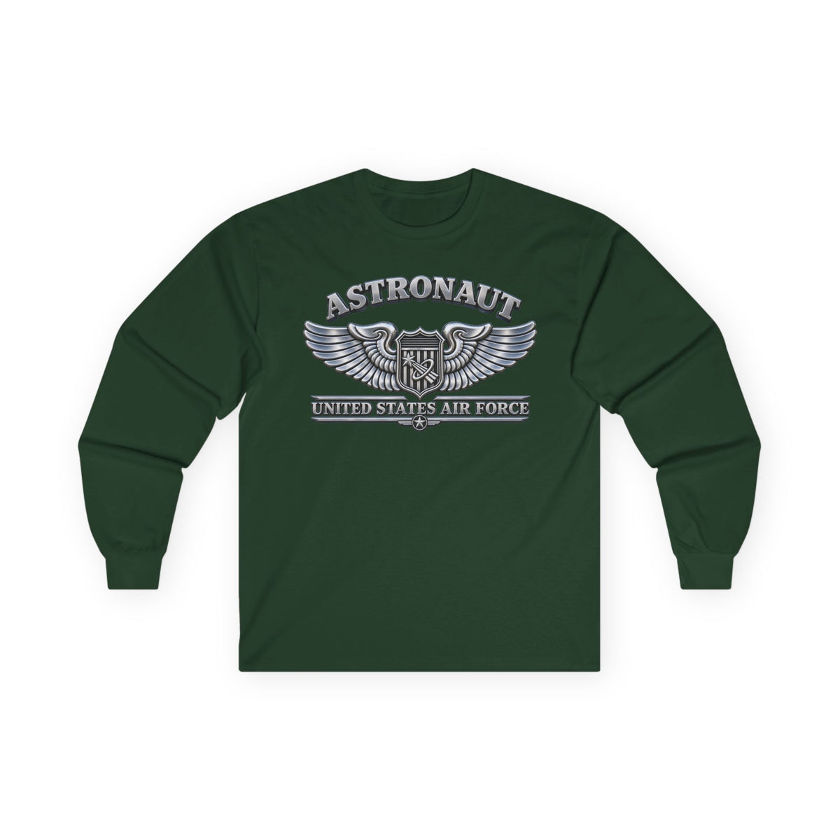 Unisex Ultra Cotton Long Sleeve Tee - USAF - Basic Astronaut Badge - United States Air Force - 3D - Enhanced