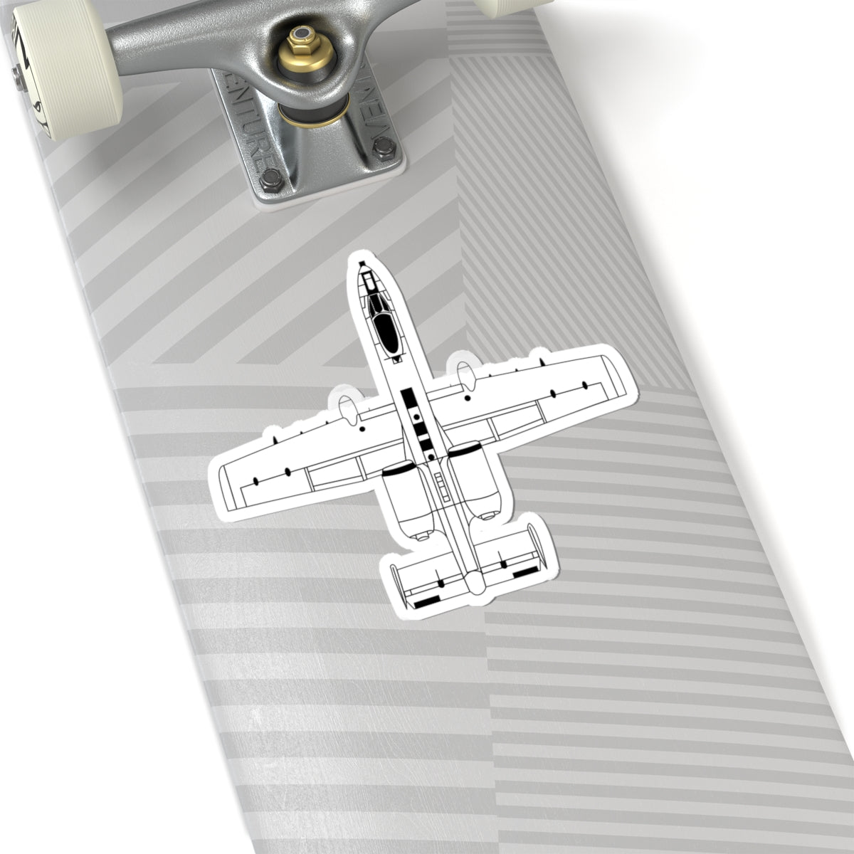 Kiss-Cut Stickers - Aircraft - Aircraft - USAF - A-10 Thunderbolt II - Top - BW X 300