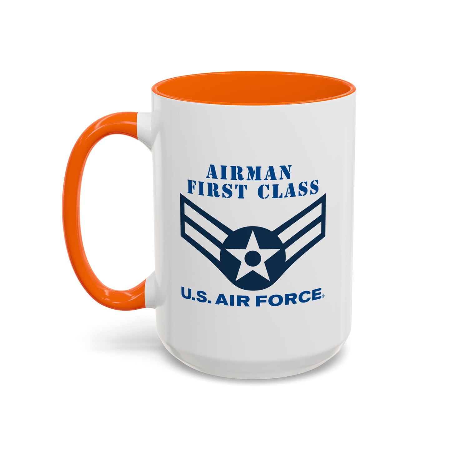 Accent Coffee Mug (11oz & 15oz) - USAF - Airman - First Class (E3) - 2020 - US Air Force w Text X 300