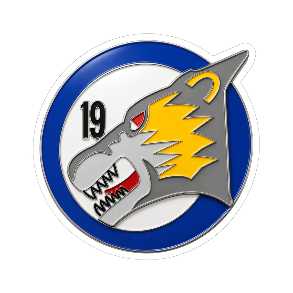 Kiss-Cut Stickers - USAF Academy 19th Cadet Squadron Patch - Wolverines - 3D - Enhanced