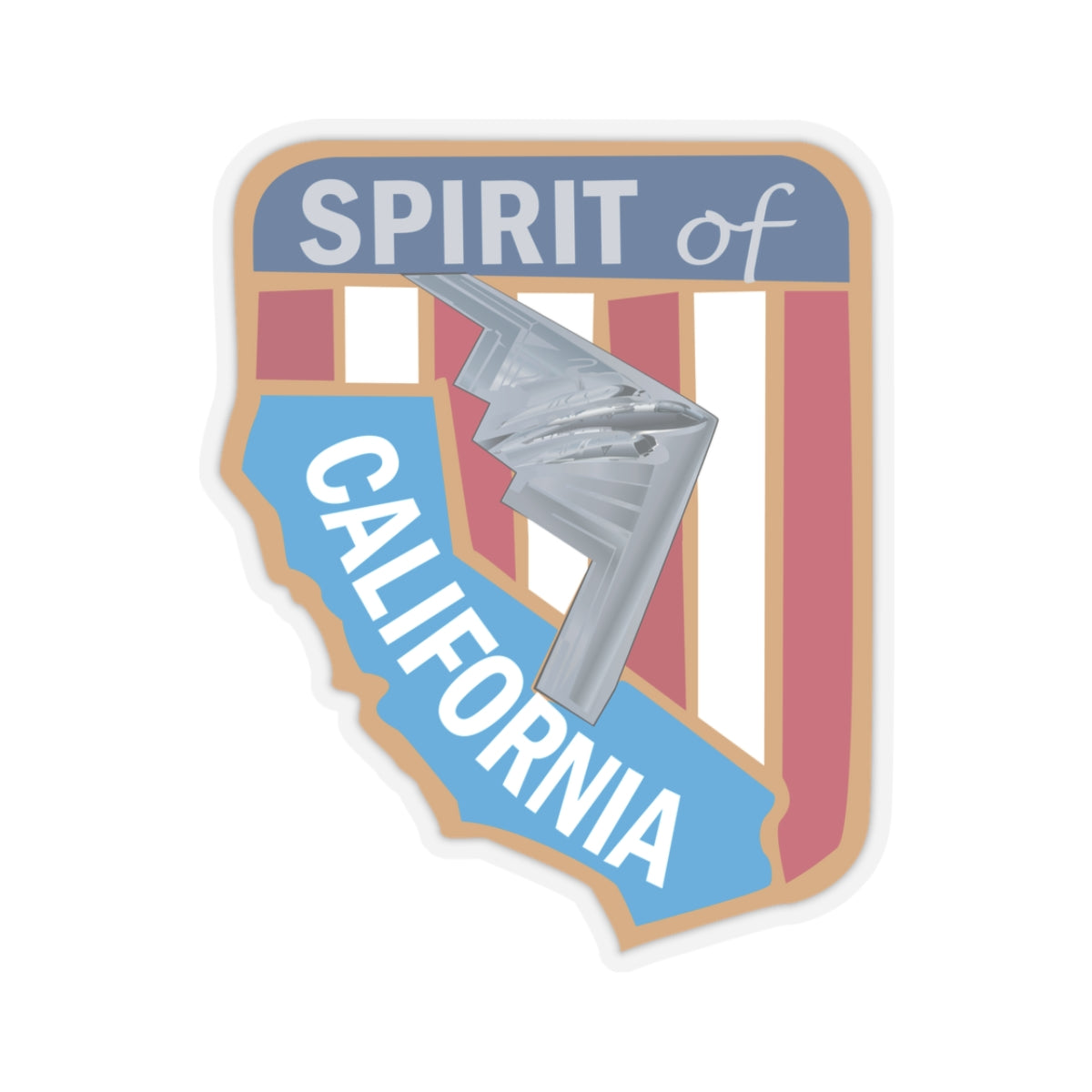 Kiss-Cut Stickers - USAF - B2 - Spirit of California - Stealth Bomber wo txt X 300
