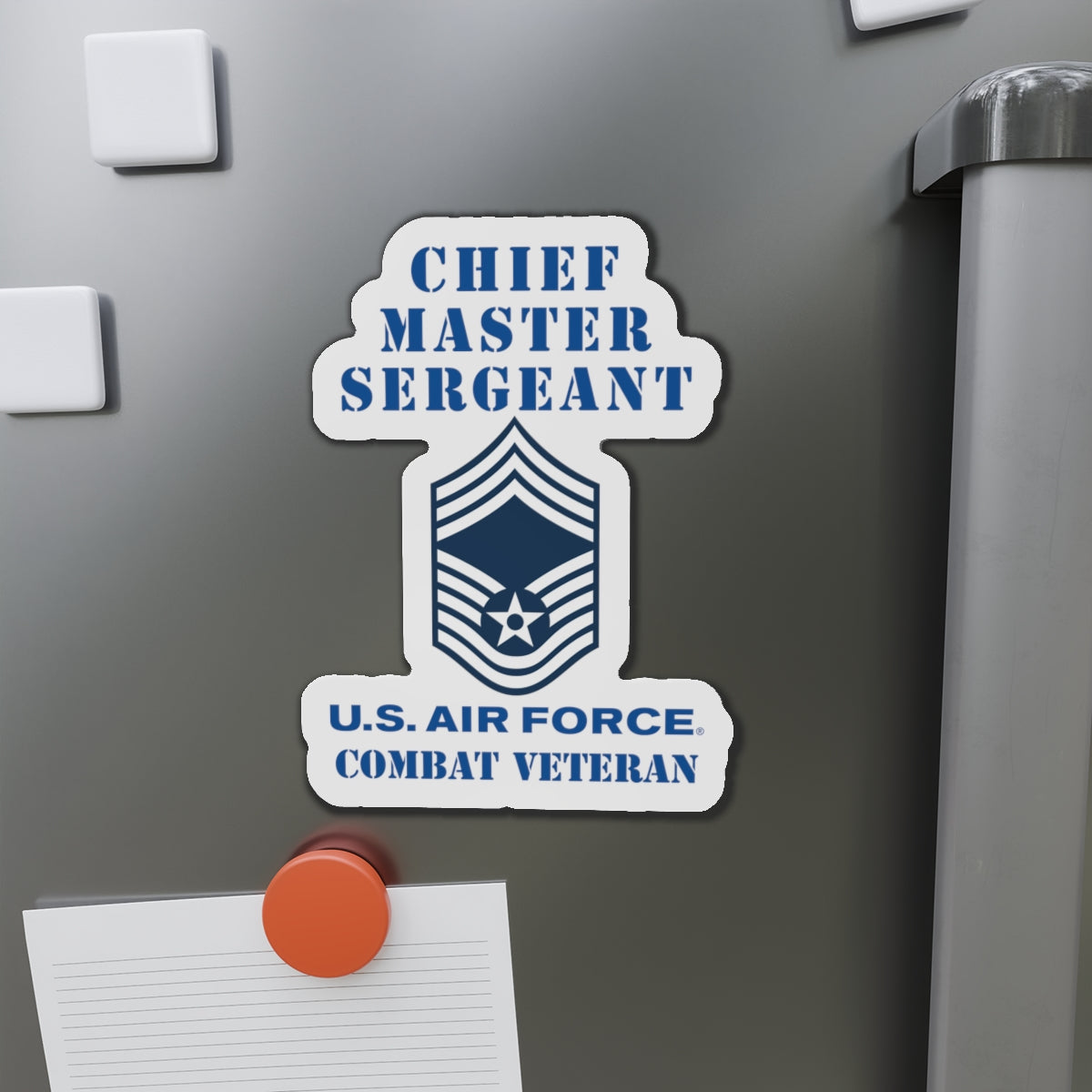 Die-Cut Magnet - USAF - Chief Master Sergeant (E9a) - 2020 - Combat Veteran