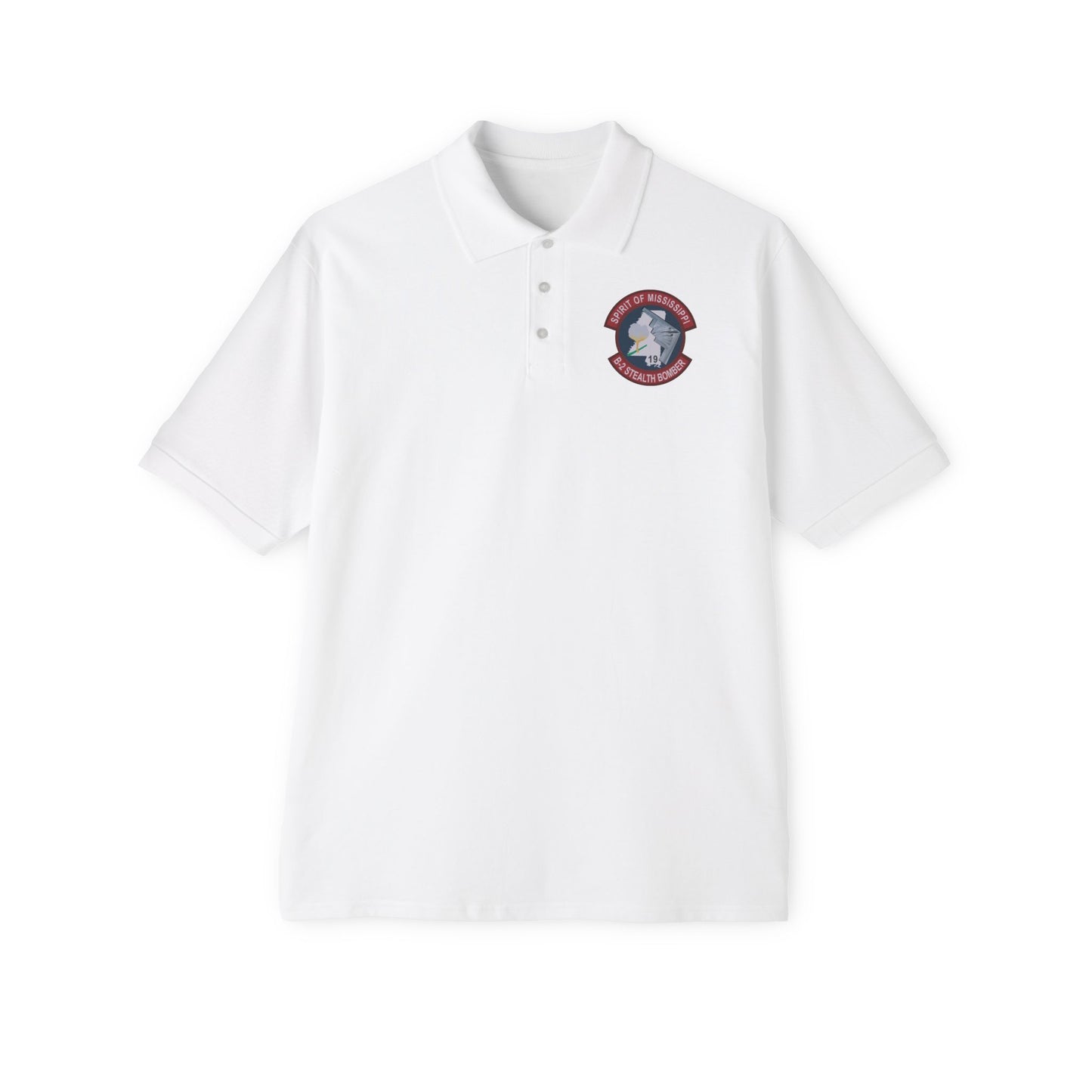 Men's Piqué Polo - USAF - B2 - Spirit of Mississippi - Stealth Bomber wo txt X 300