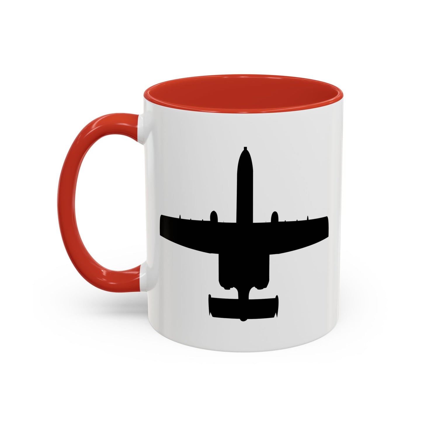Accent Coffee Mug (11oz & 15oz) - Aircraft - USAF - A-10 Thunderbolt II - Top - Silhouette X 300