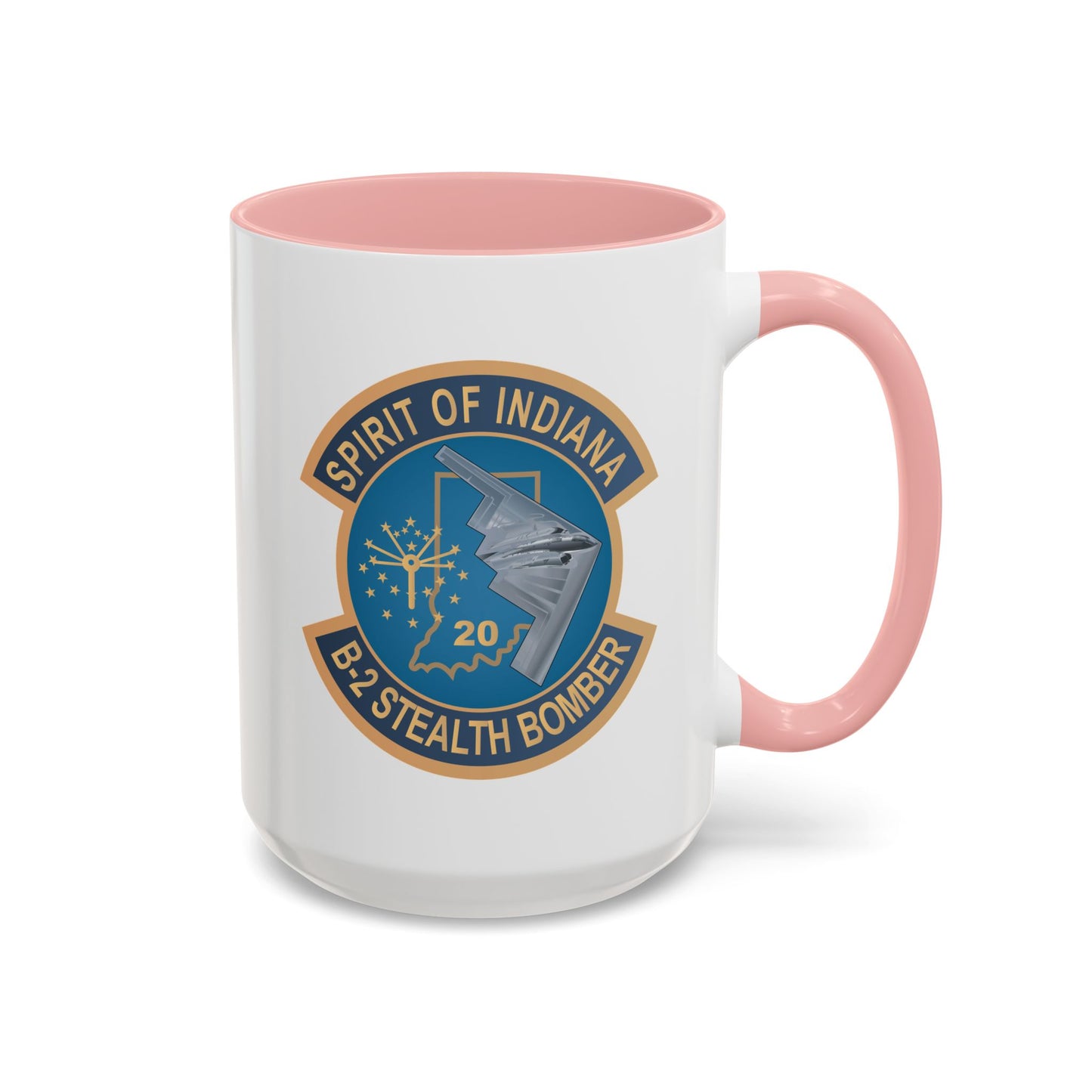 Accent Coffee Mug (11oz & 15oz) - USAF - B2 - Spirit of Indiana - Stealth Bomber wo txt X 300