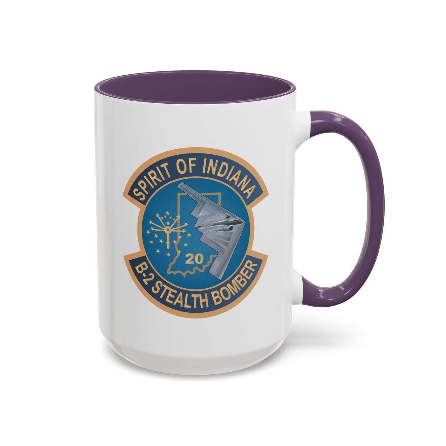 Accent Coffee Mug (11oz & 15oz) - USAF - B2 - Spirit of Indiana - Stealth Bomber wo txt X 300