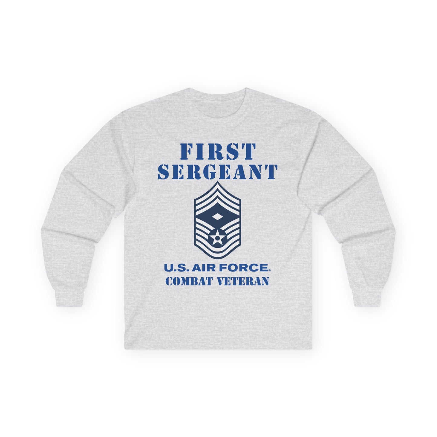 Unisex Ultra Cotton Long Sleeve Tee - USAF - First Sergeant (E9b) - 2020 - Combat Veteran