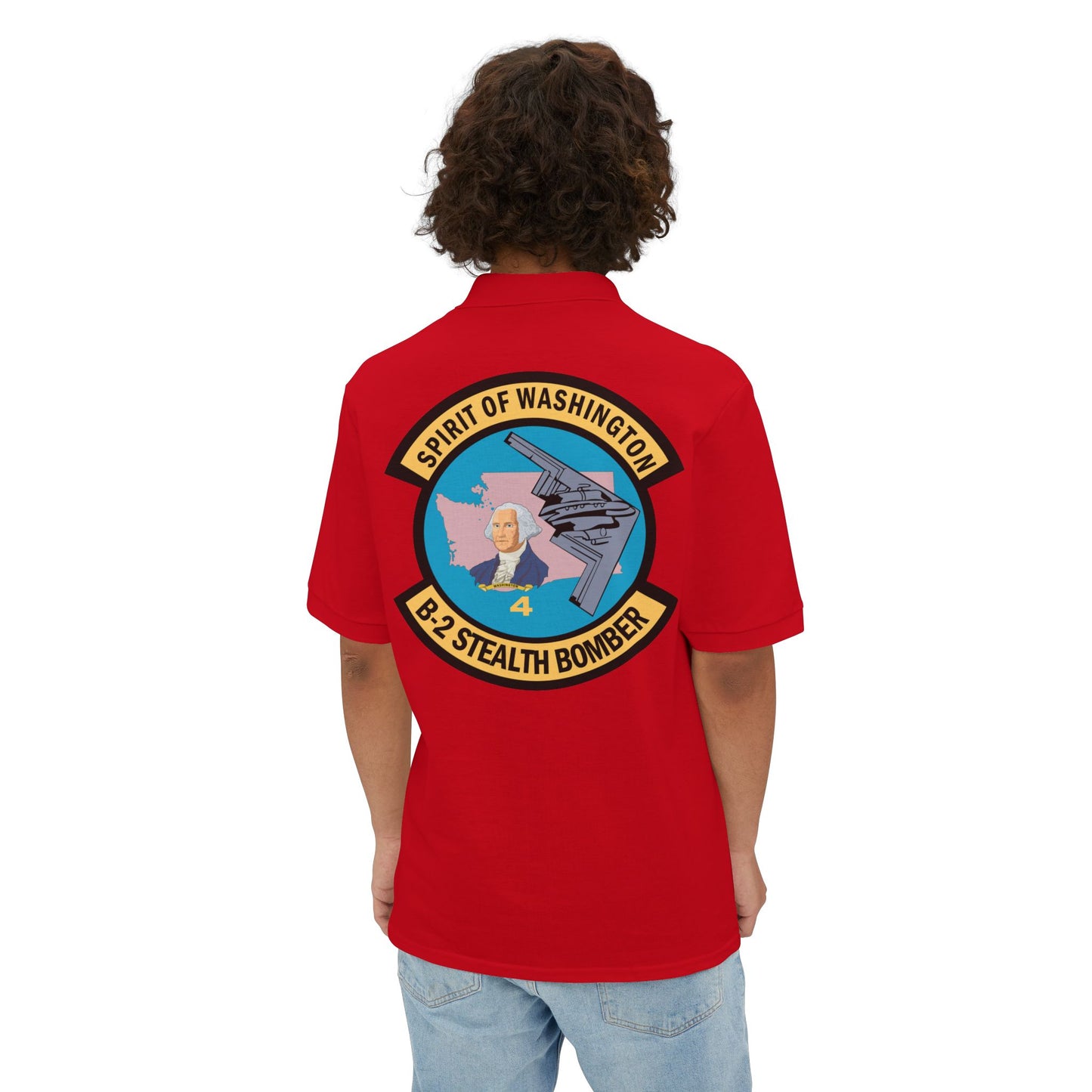 Men's Piqué Polo - USAF - B2 - Spirit of Washington - Stealth Bomber wo txt X 300