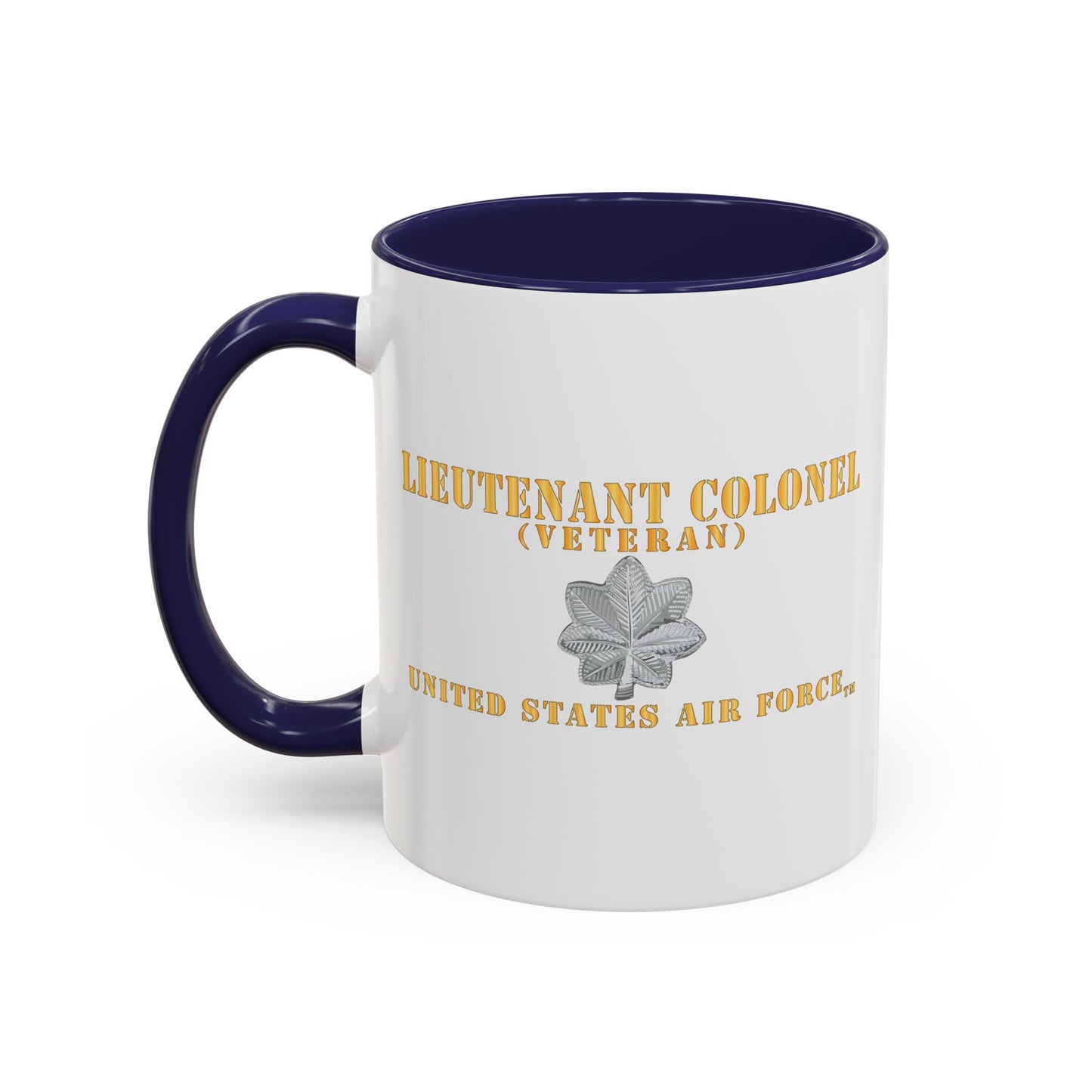 Accent Coffee Mug (11oz & 15oz) - USAF - Lieutenant Colonel - LTC - Veteran - Flat - TM X 300
