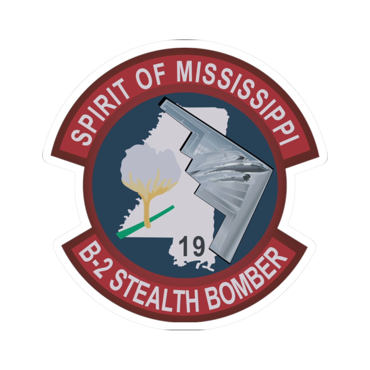 Kiss-Cut Stickers - USAF - B2 - Spirit of Mississippi - Stealth Bomber wo txt X 300