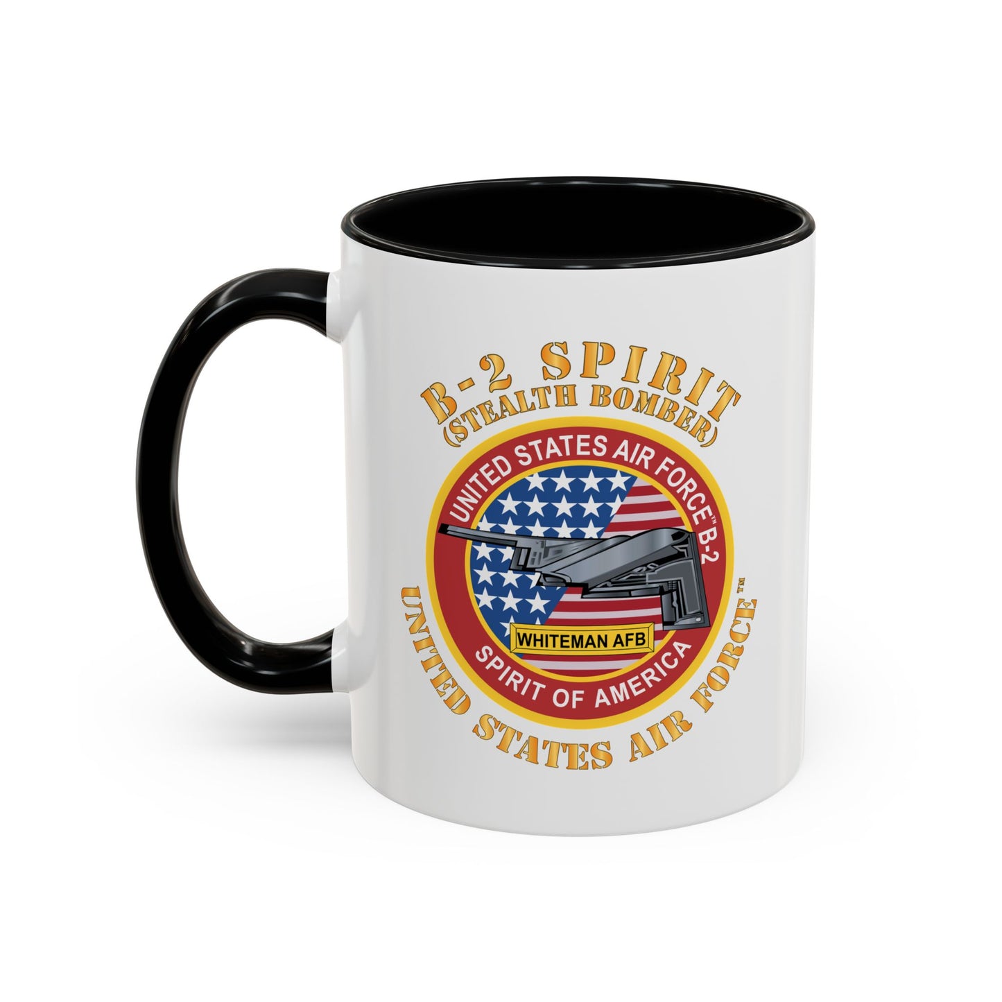 Accent Coffee Mug (11oz & 15oz) - USAF - B2 - Spirit - Stealth Bomber X 300