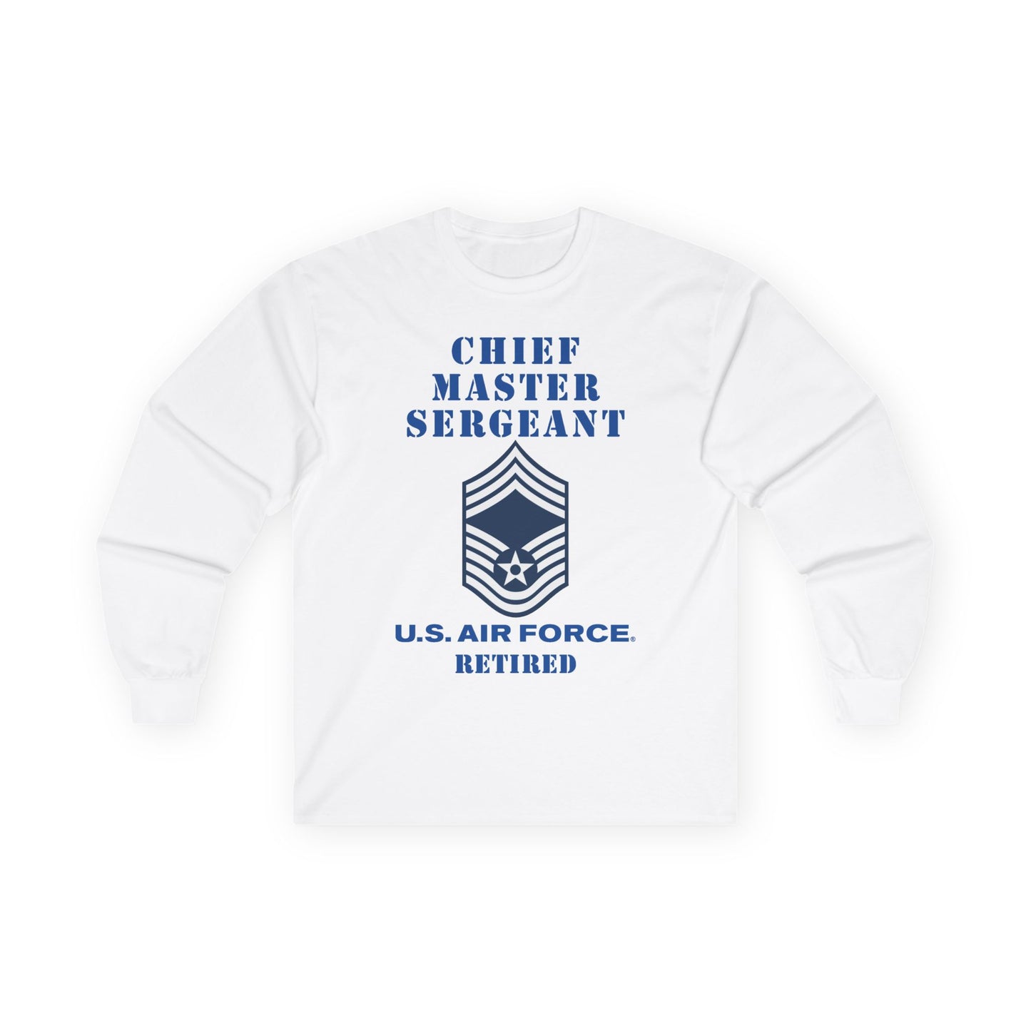 Unisex Ultra Cotton Long Sleeve Tee - USAF - Chief Master Sergeant (E9a) - 2020 - Retired