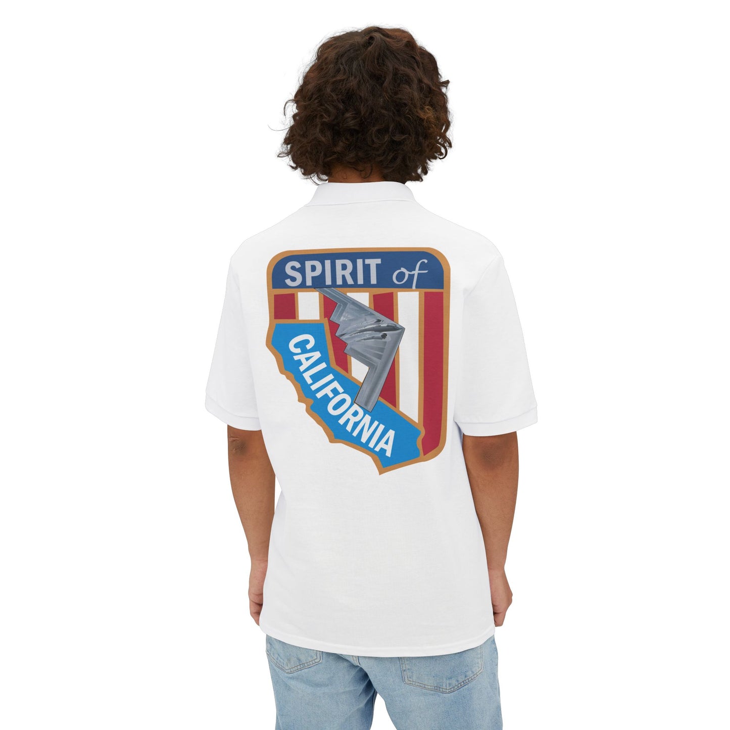 Men's Piqué Polo - USAF - B2 - Spirit of California - Stealth Bomber wo txt X 300