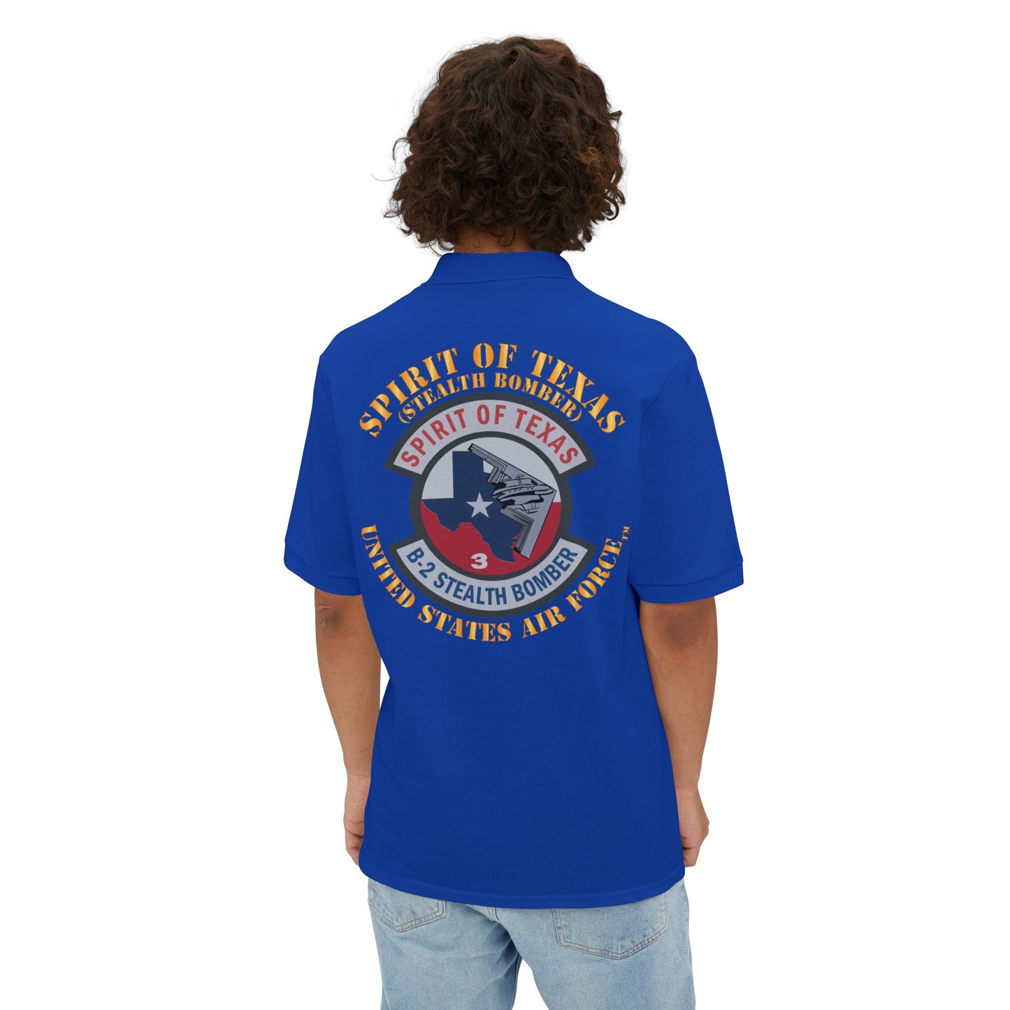 Men's Piqué Polo - USAF - B2 - Spirit of Texas - Stealth Bomber X 300