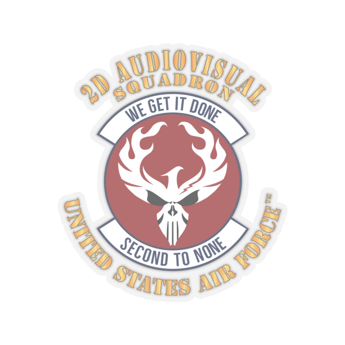 Kiss-Cut Stickers - USAF - 2d Audiovisual Squadron X 300